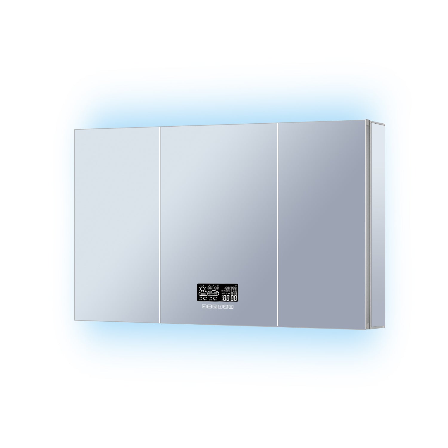 Savera 48 in. W x 32 in. H Recessed or Surface-Mount LED Mirror Medicine Cabinet with Defogger