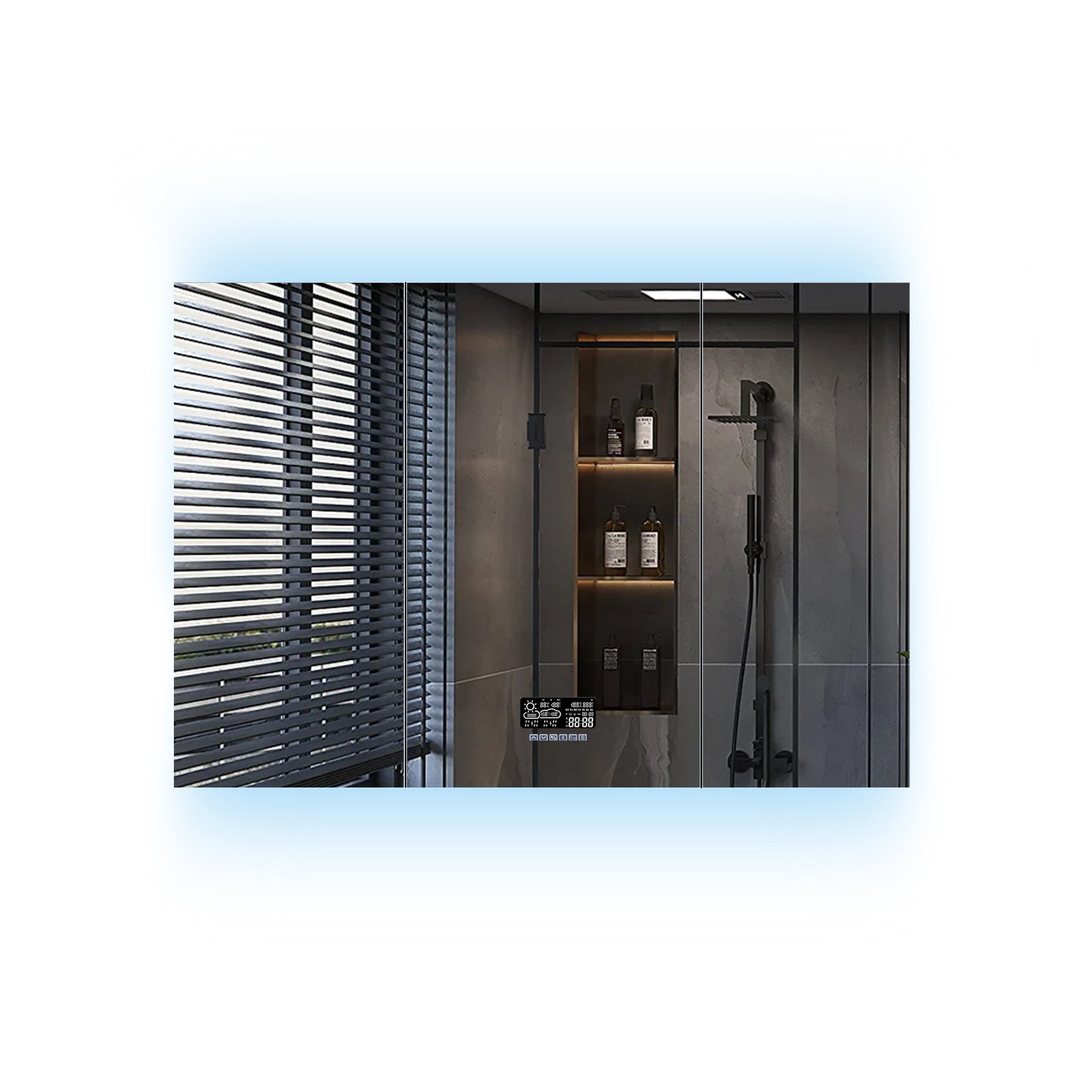 Savera 48 in. W x 32 in. H Recessed or Surface-Mount LED Mirror Medicine Cabinet with Defogger