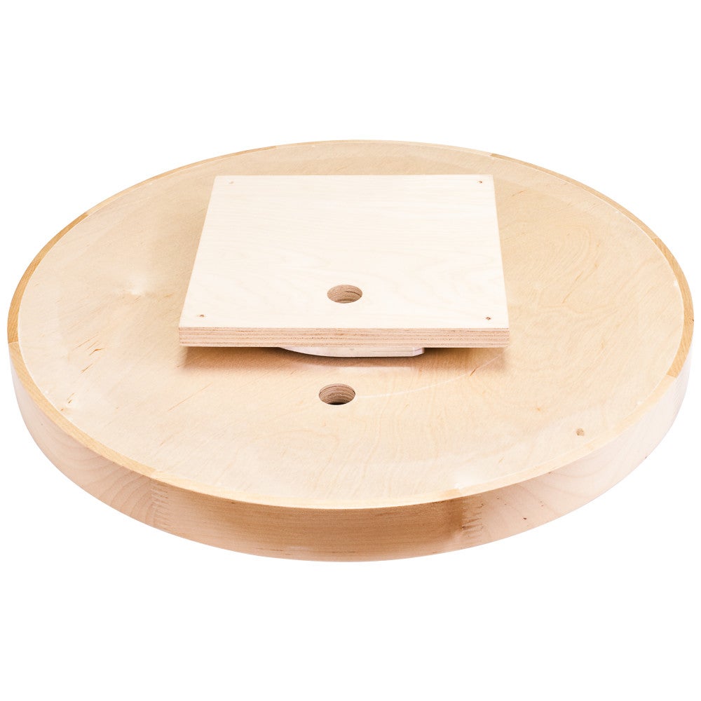 Hardware Resources 18" Round Wood Lazy Susan Shelf with Swivel