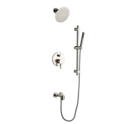 Luviah 1-Spray Tub and Shower Faucet Combo with Round Showerhead and Handheld Shower Wand
