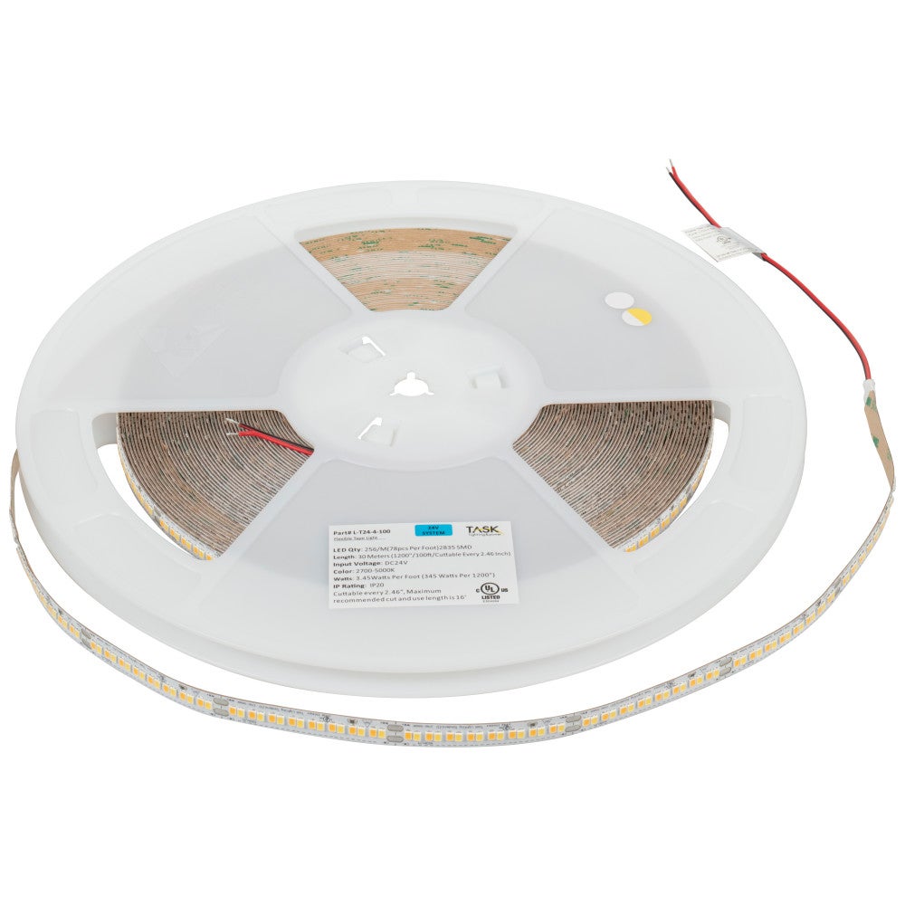 Hardware Resources 100 Ft, 400 Lumens/Ft. 24-volt High Output LED Tape Light, Tunable-White, 2700K-5000K