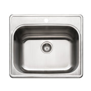 Houzer Laundry 25 inch Stainless Steel Drop-in Topmount 1-hole Single Bowl Sink 12 inch Deep Laundry Sink - LTS-2522-1