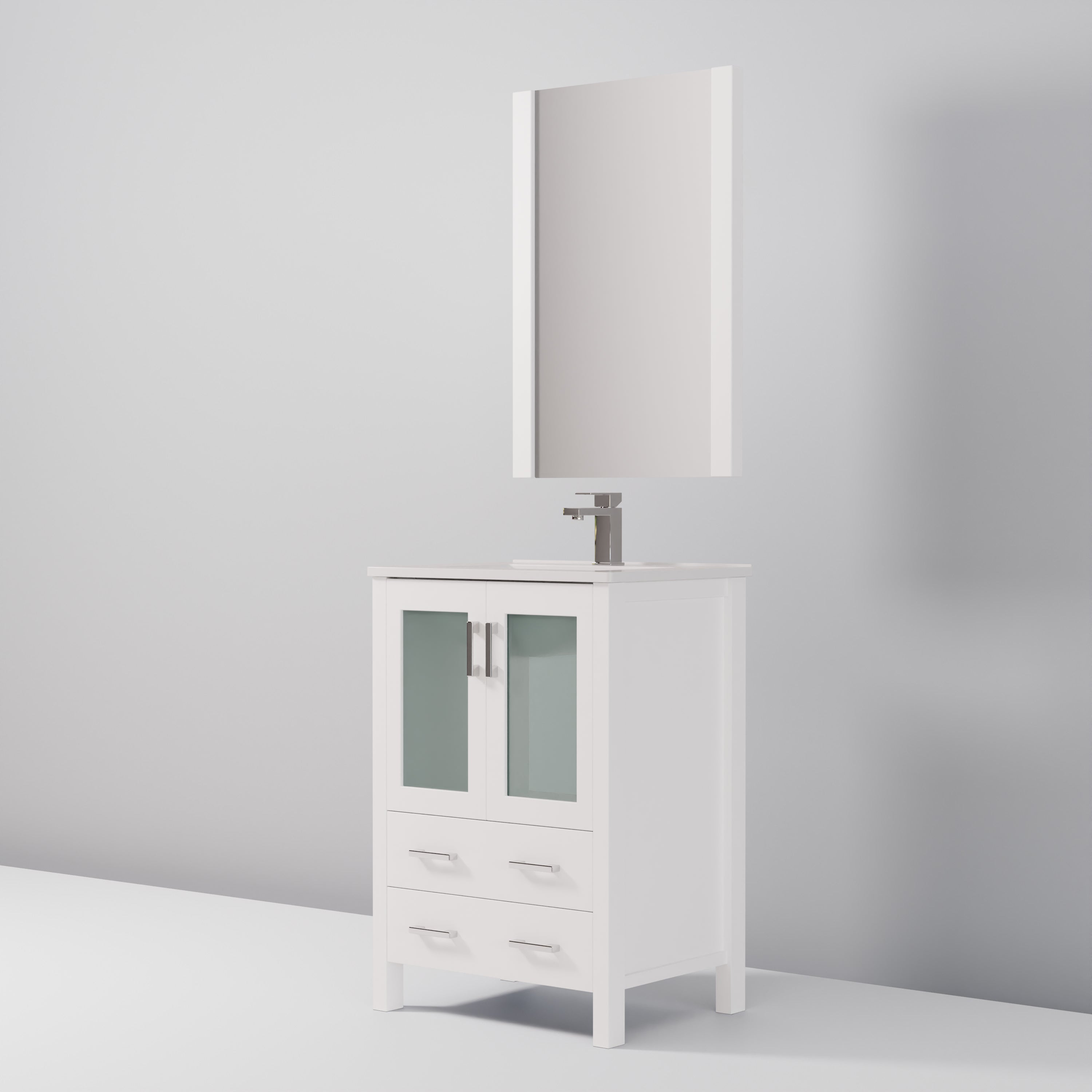 Volez 24 in W x 18.25 in D White Bath Vanity