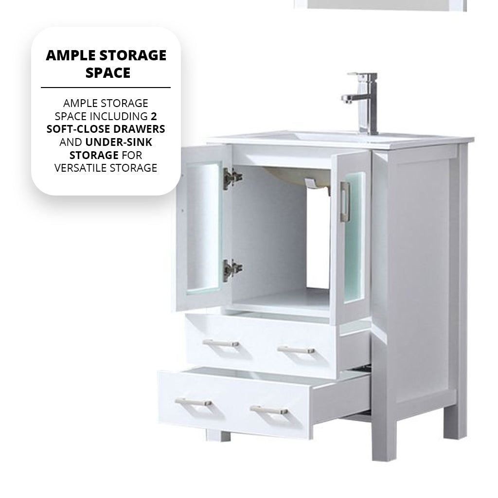 Volez 24 in W x 18.25 in D White Bath Vanity
