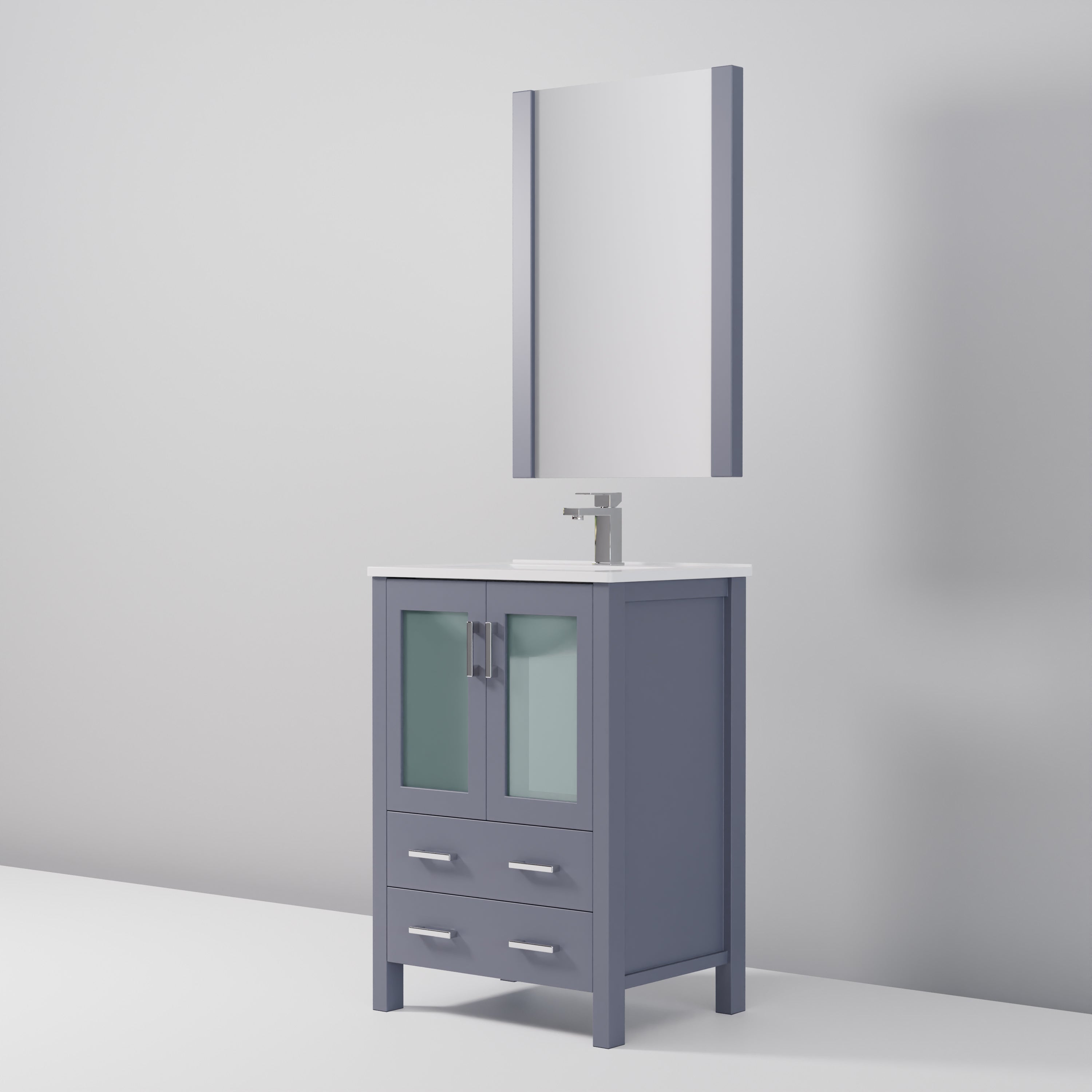 Volez 24 in W x 18.25 in D Dark Grey Bath Vanity