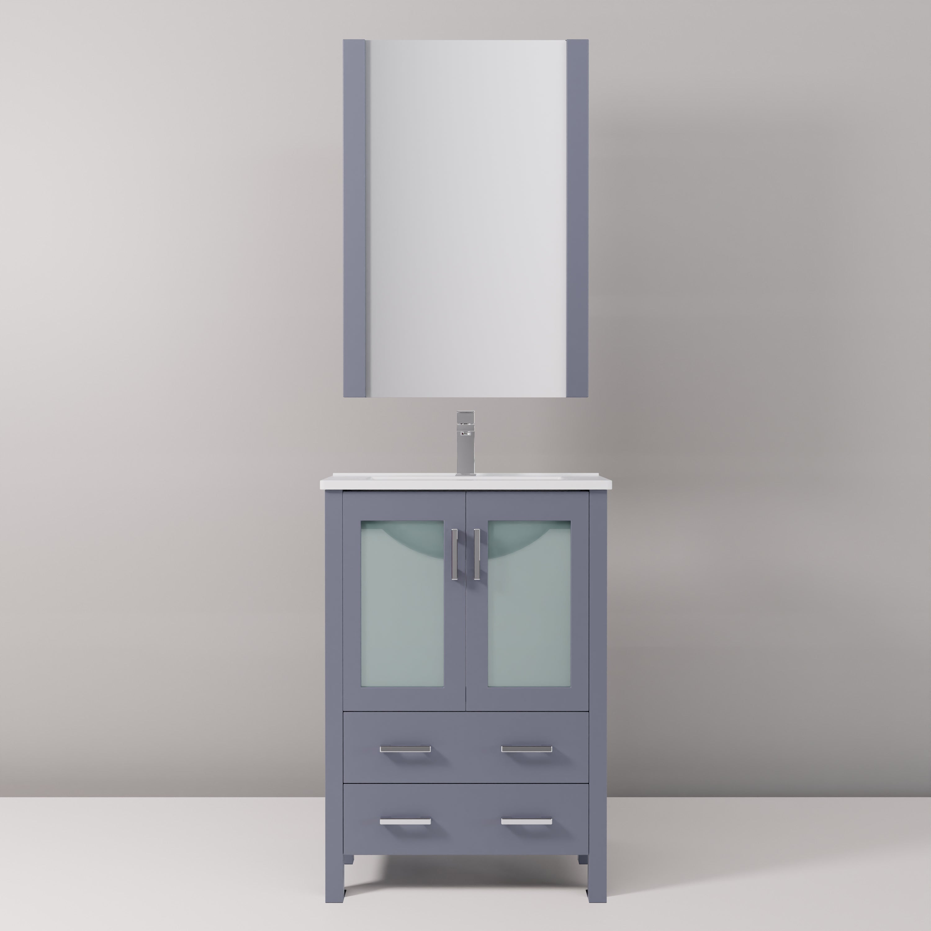 Volez 24 in W x 18.25 in D Dark Grey Bath Vanity