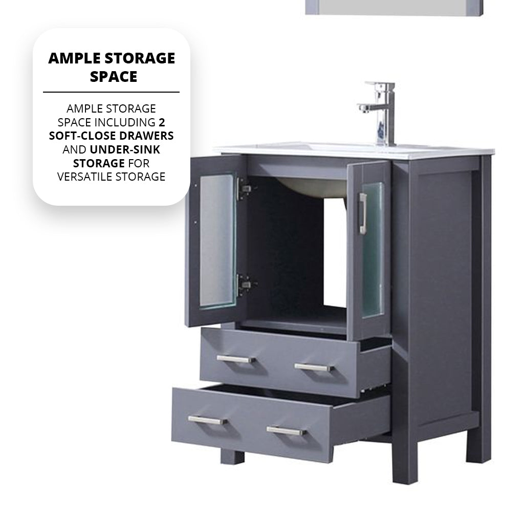 Volez 24 in W x 18.25 in D Dark Grey Bath Vanity