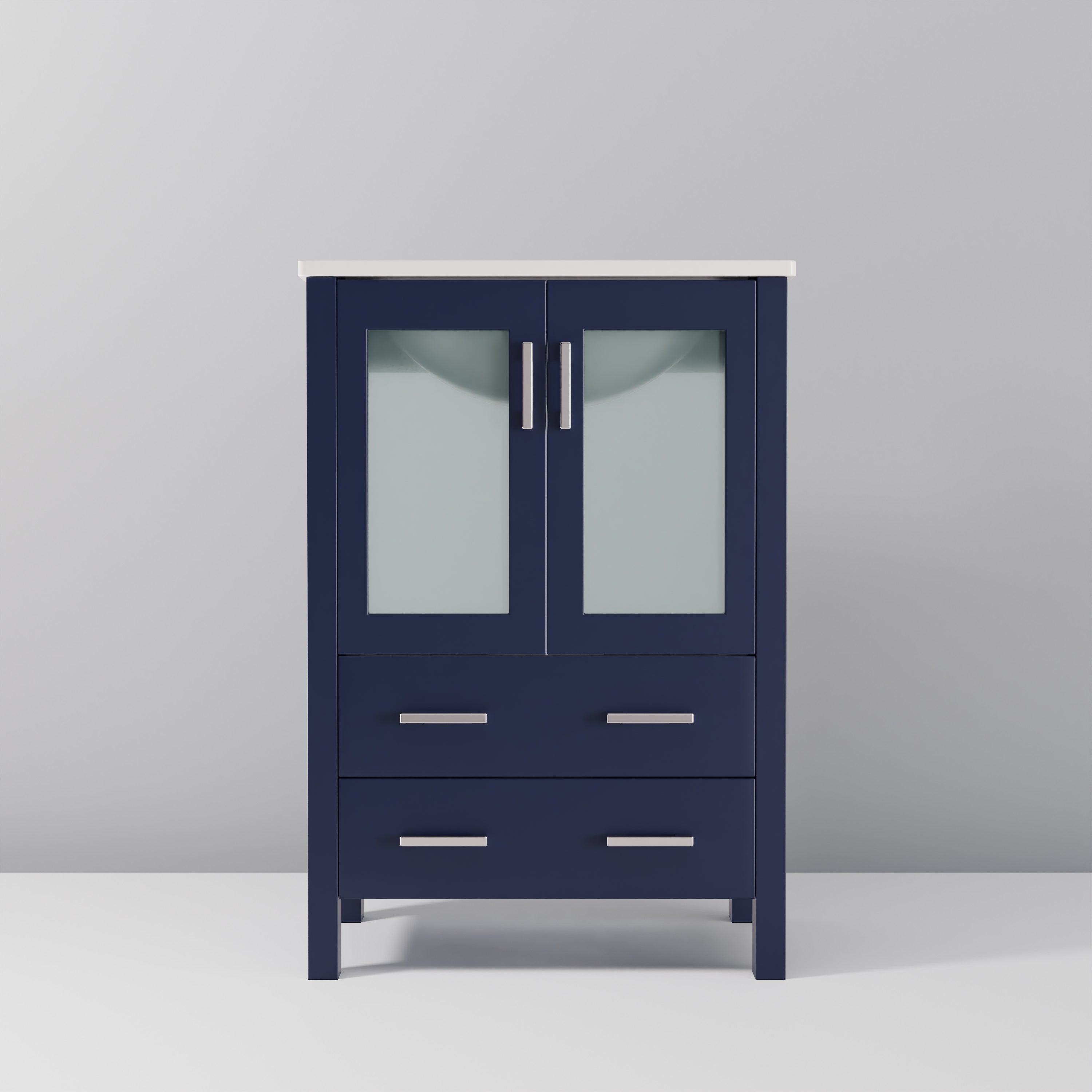 Volez 24 in W x 18.25 in D Navy Blue Bath Vanity