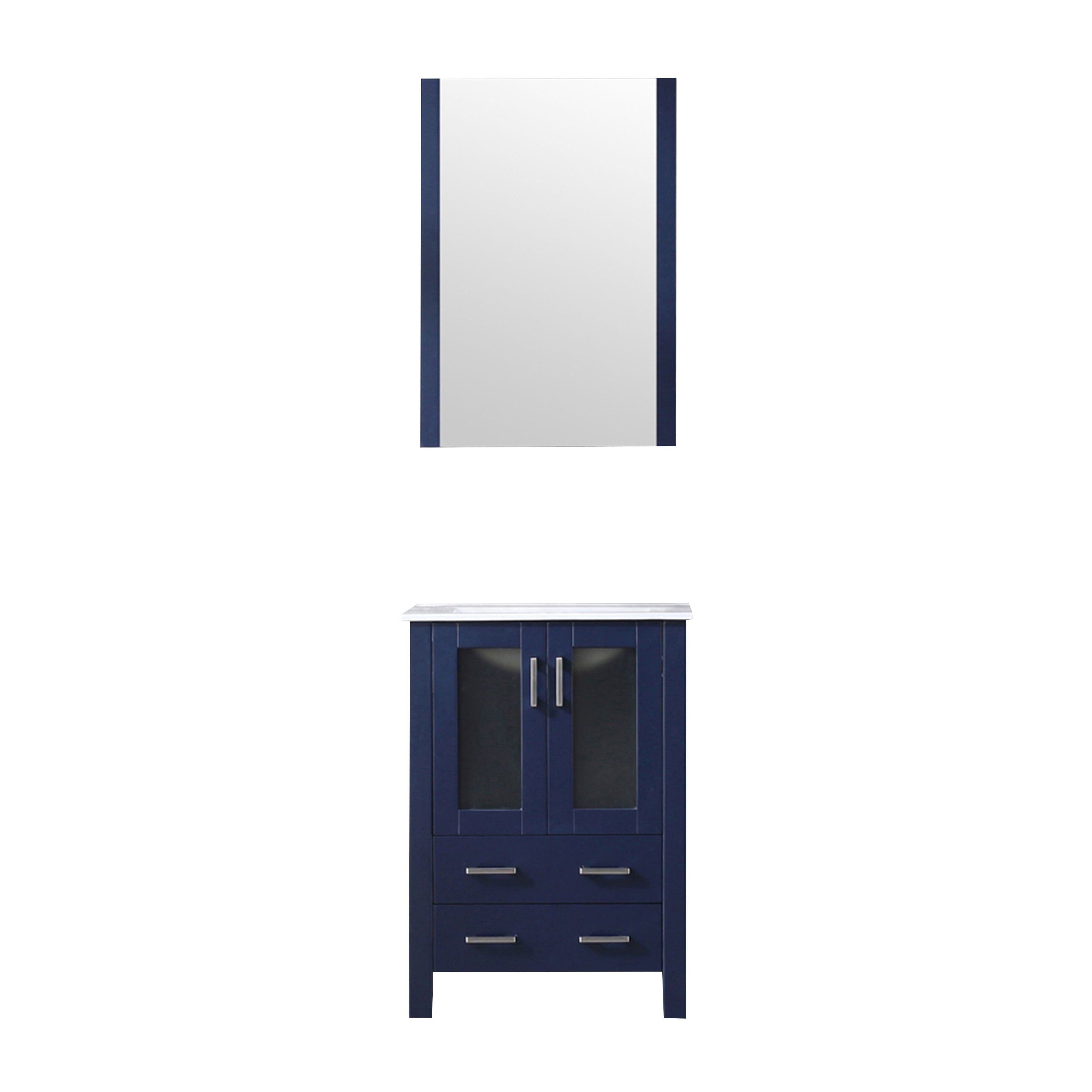 Volez 24 in W x 18.25 in D Navy Blue Bath Vanity