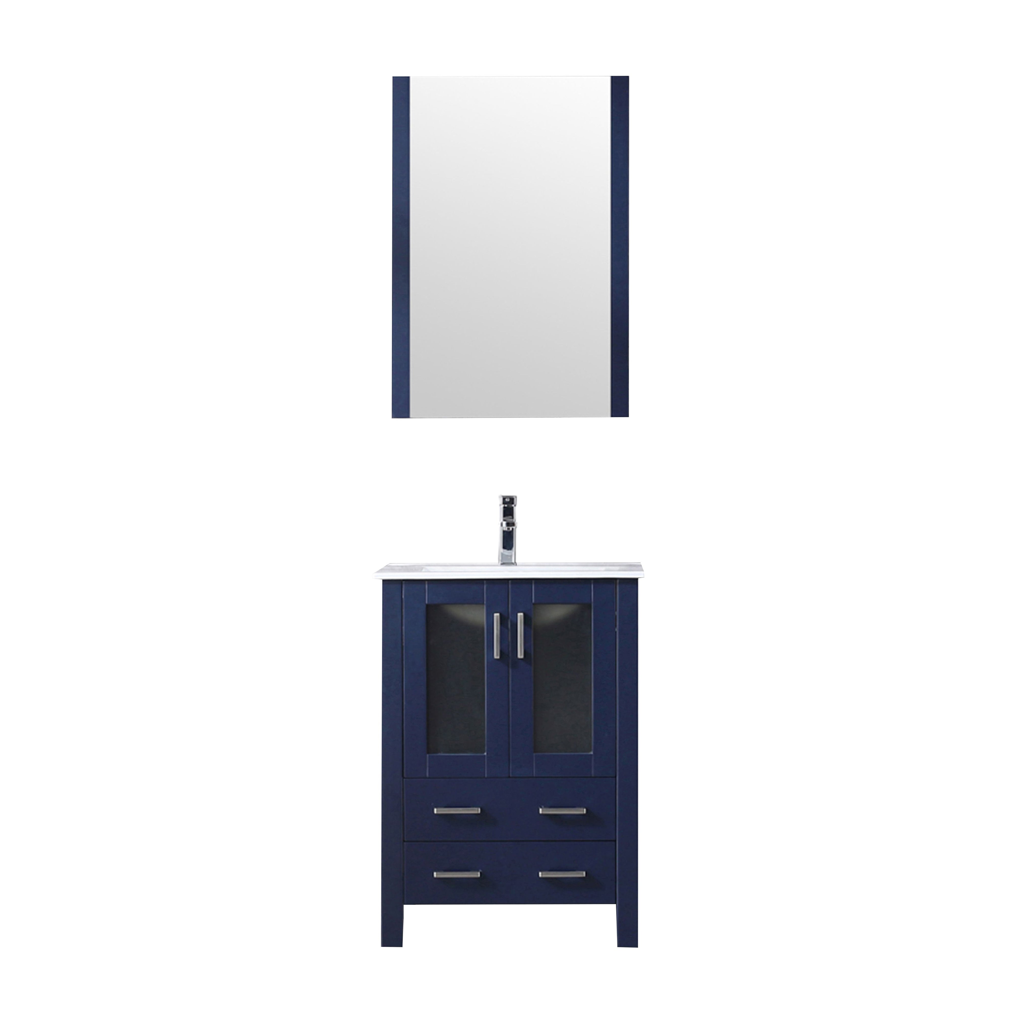 Volez 24 in W x 18.25 in D Navy Blue Bath Vanity