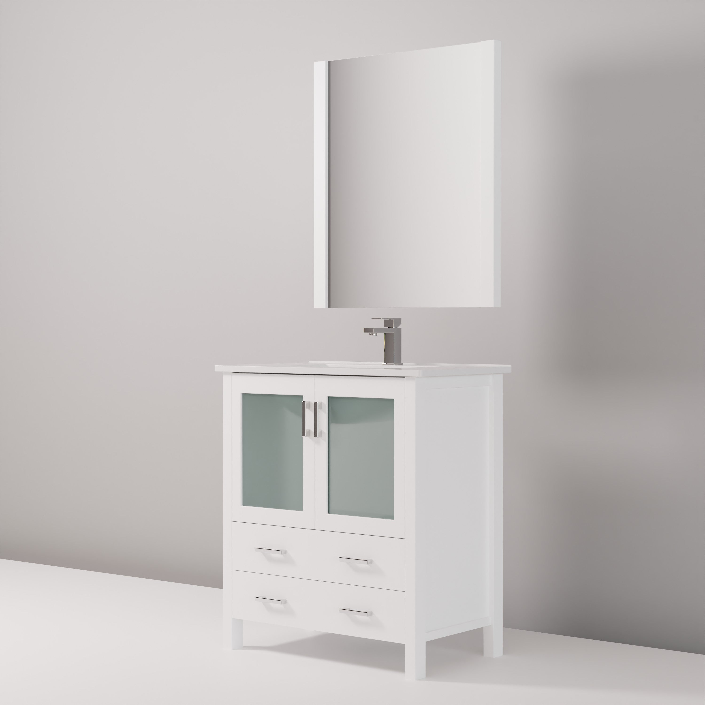 Volez 30 in W x 18.25 in D White Bath Vanity
