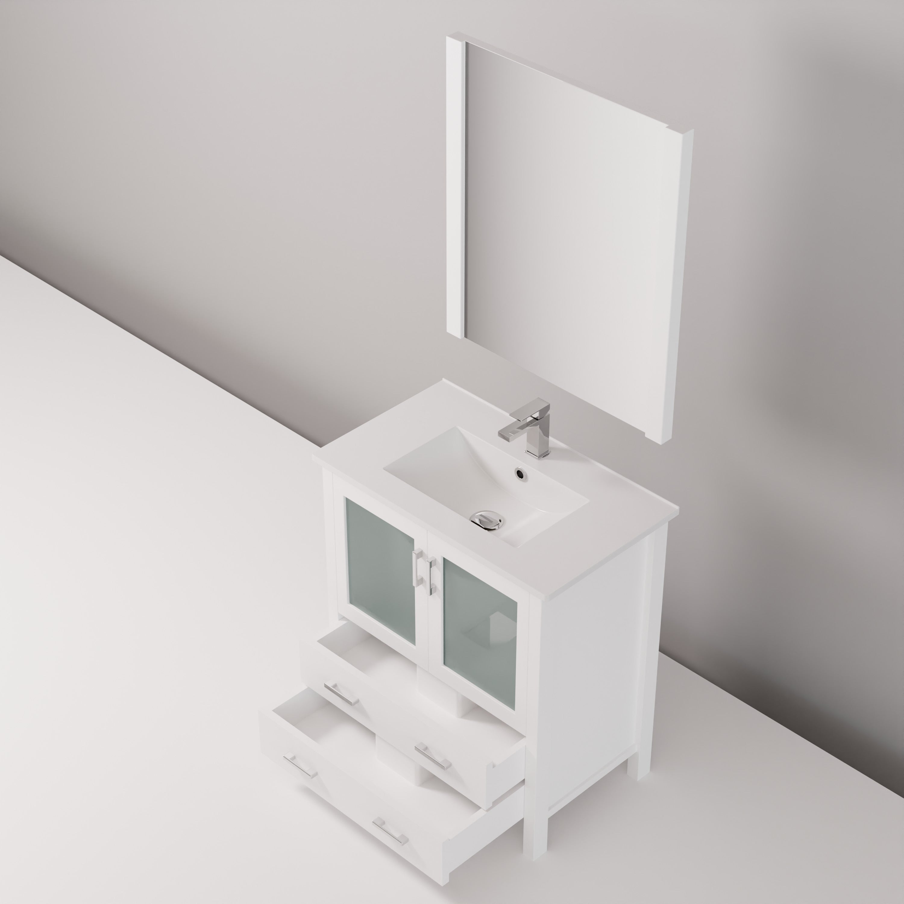 Volez 30 in W x 18.25 in D White Bath Vanity