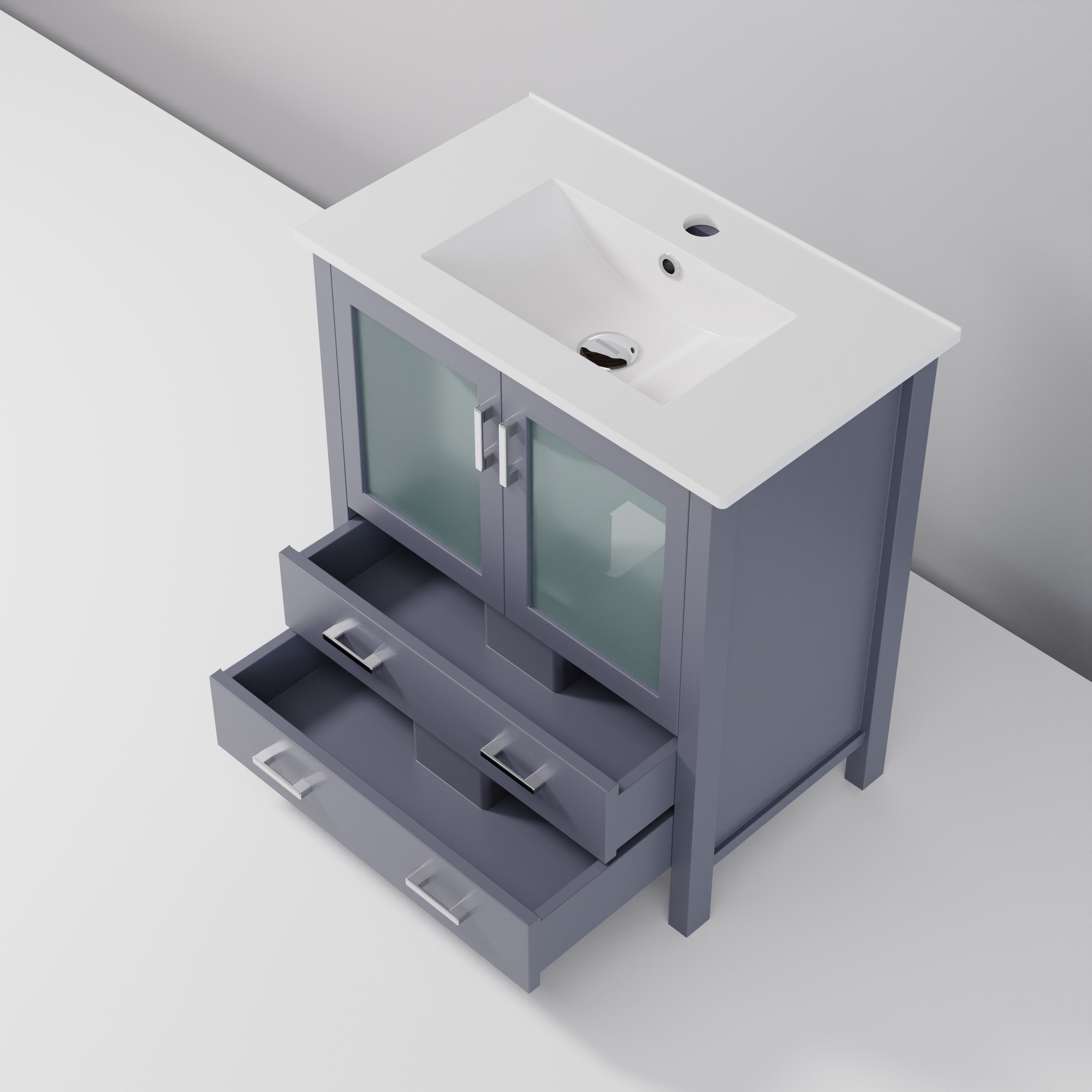 Volez 30 in W x 18.25 in D Dark Grey Bath Vanity