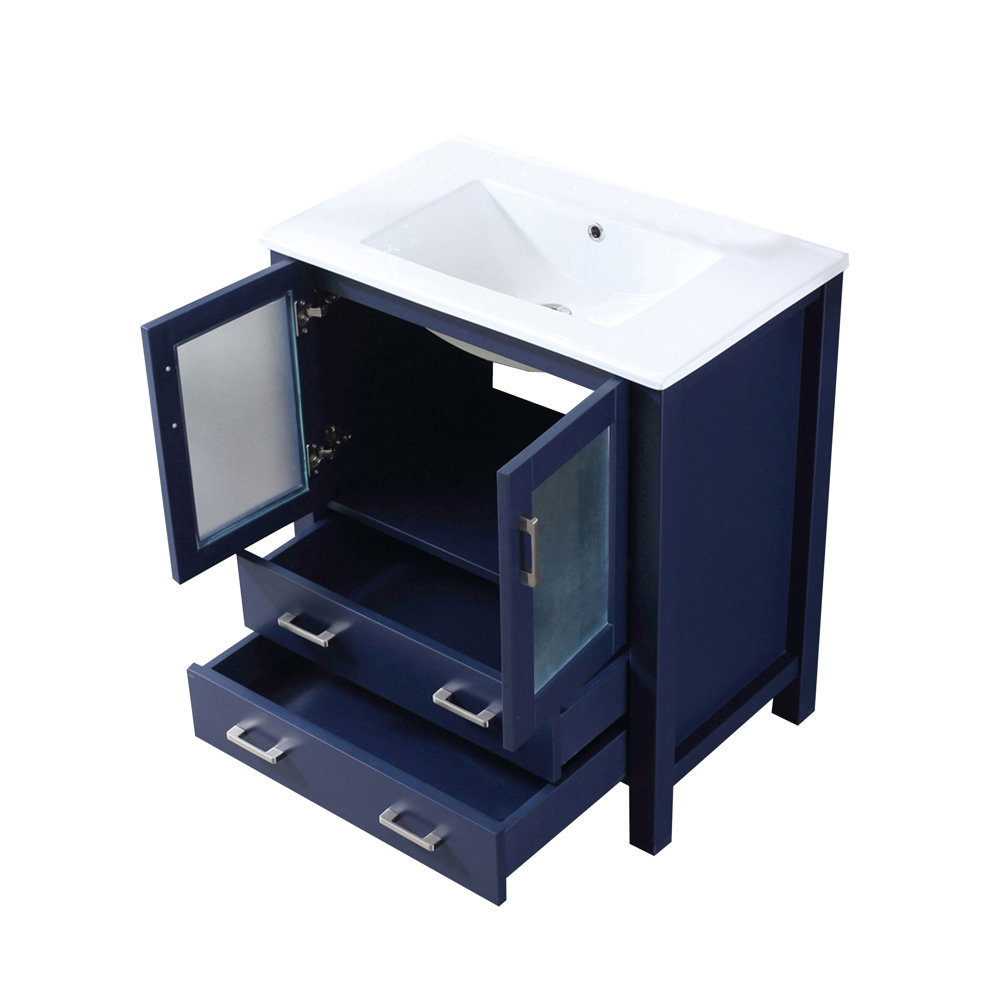 Volez 30 in W x 18.25 in D Navy Blue Bath Vanity