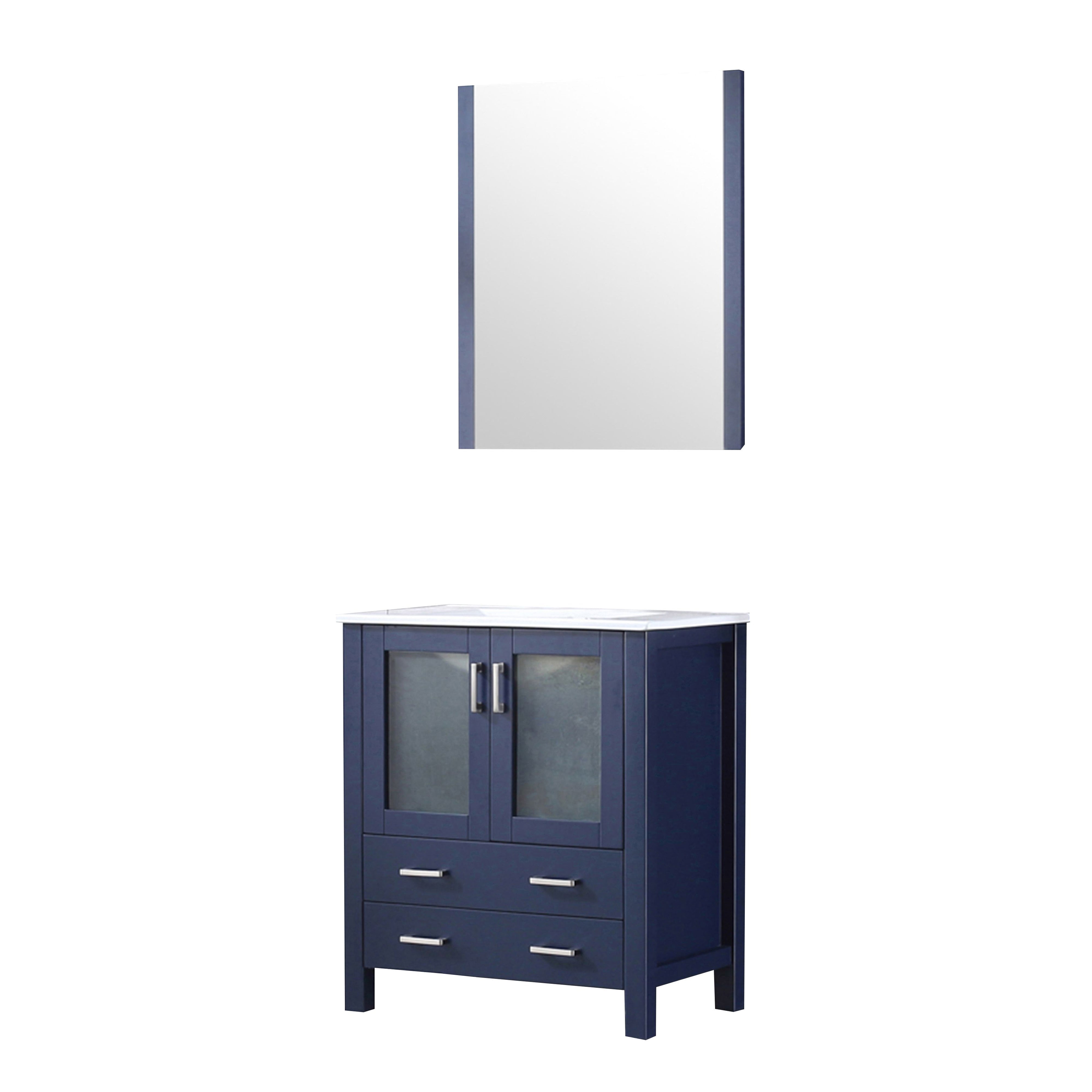 Volez 30 in W x 18.25 in D Navy Blue Bath Vanity