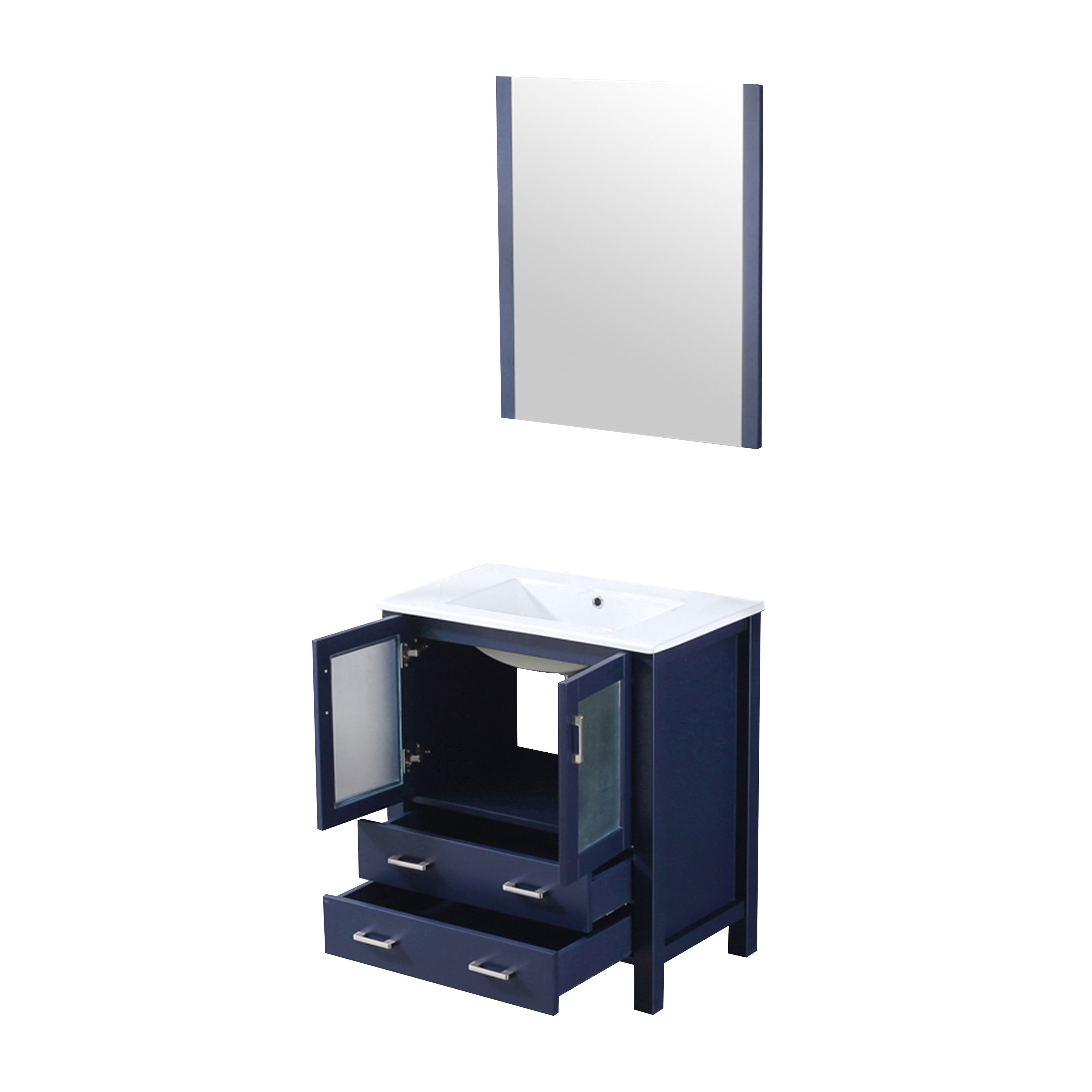 Volez 30 in W x 18.25 in D Navy Blue Bath Vanity