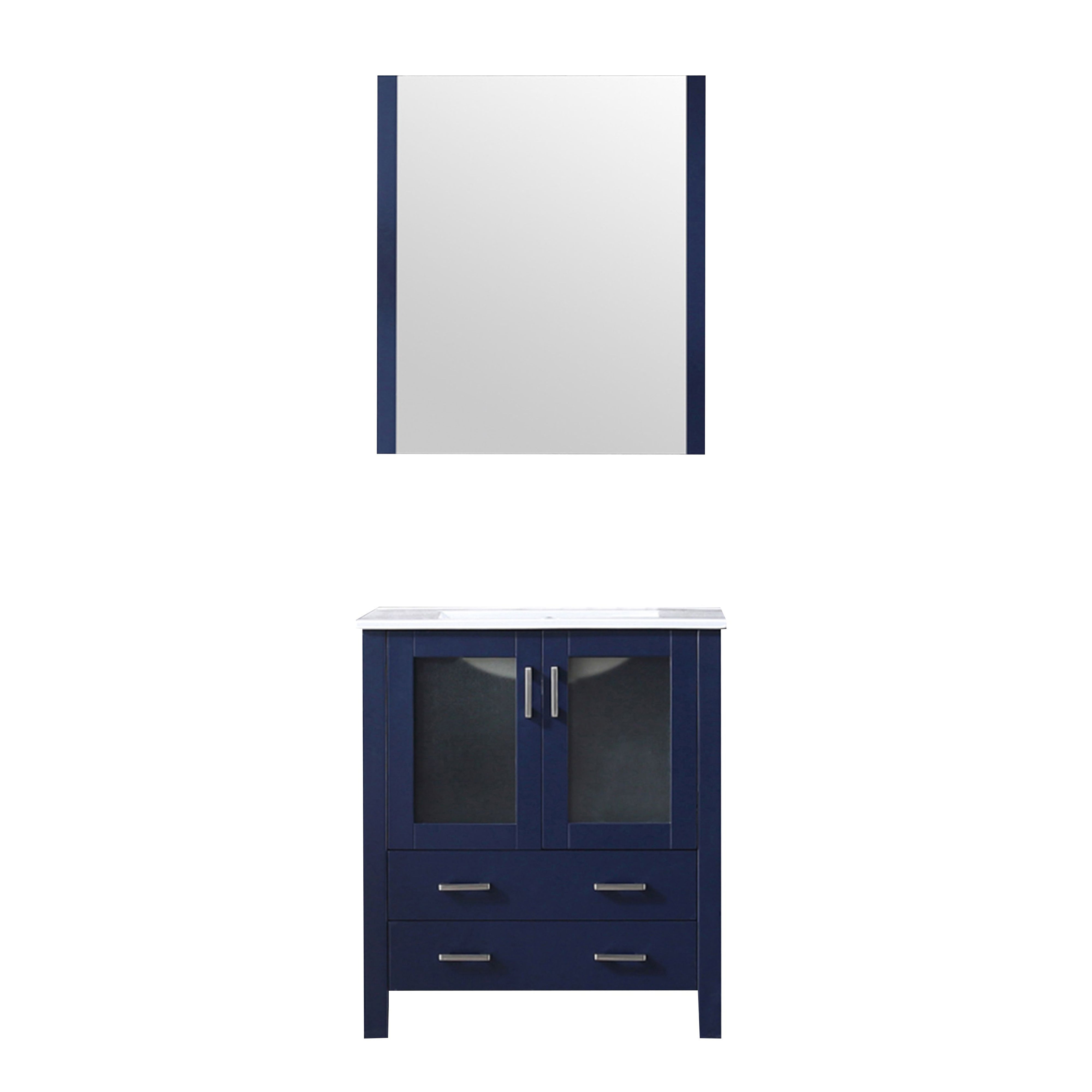 Volez 30 in W x 18.25 in D Navy Blue Bath Vanity