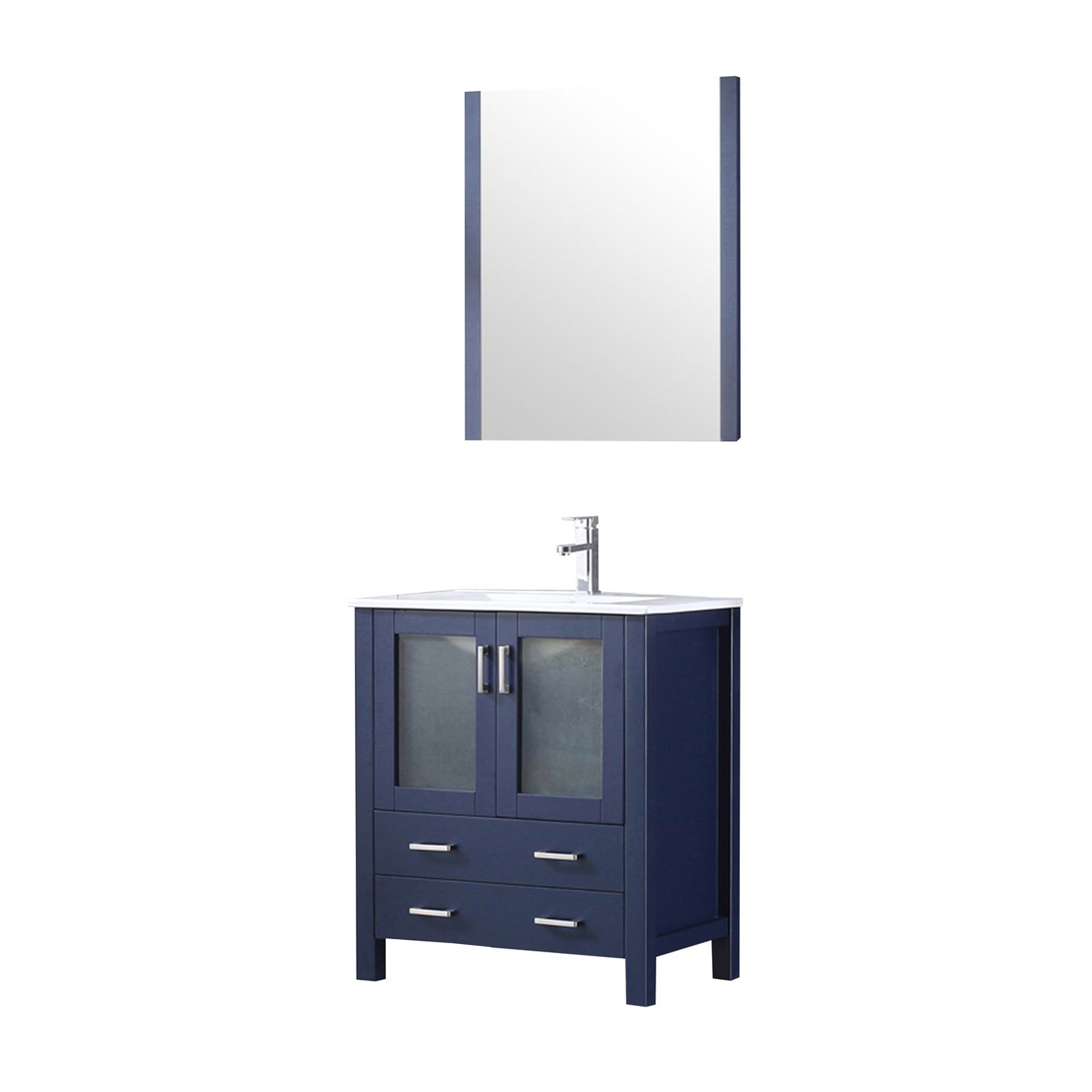Volez 30 in W x 18.25 in D Navy Blue Bath Vanity