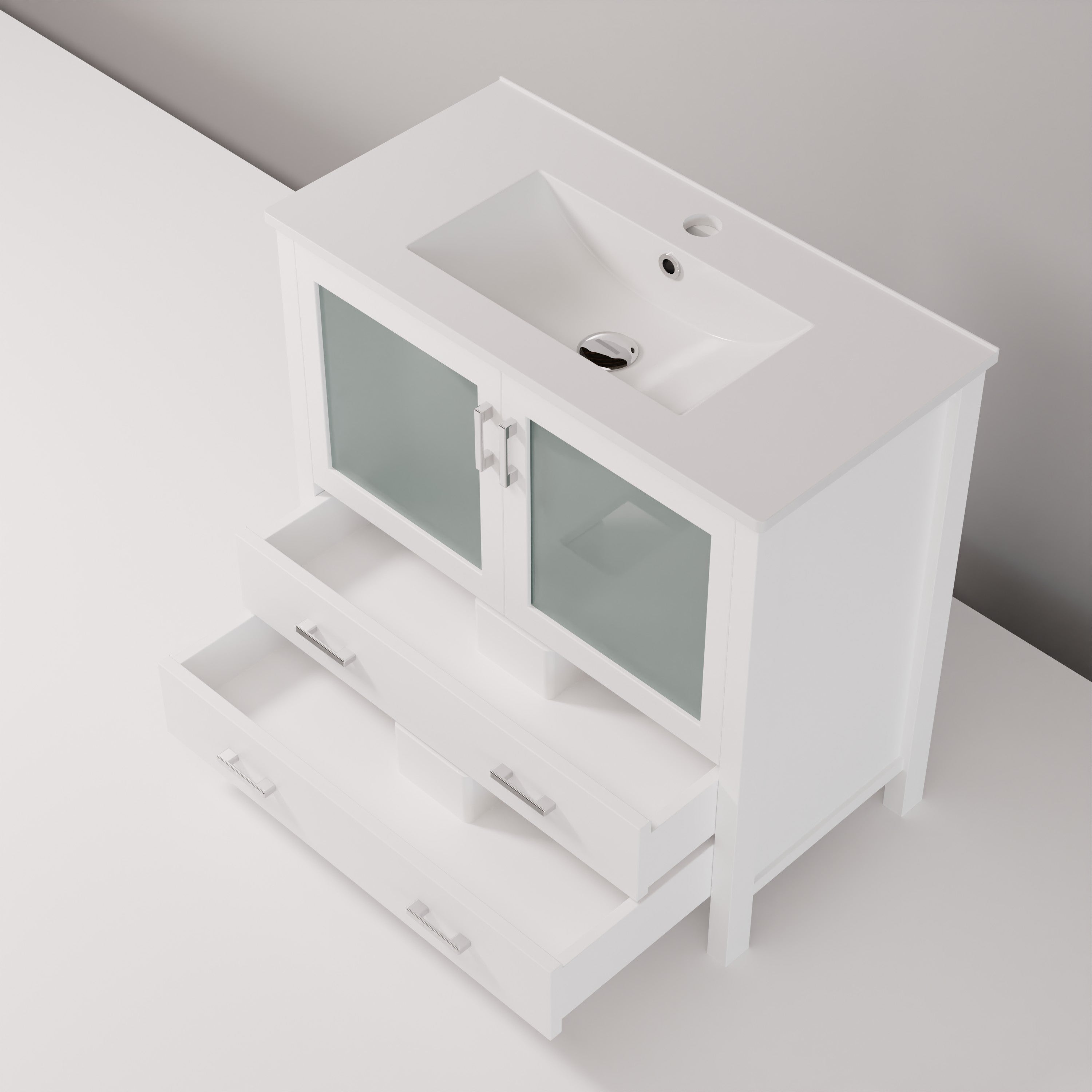 Volez 36 in W x 18.25 in D White Bath Vanity