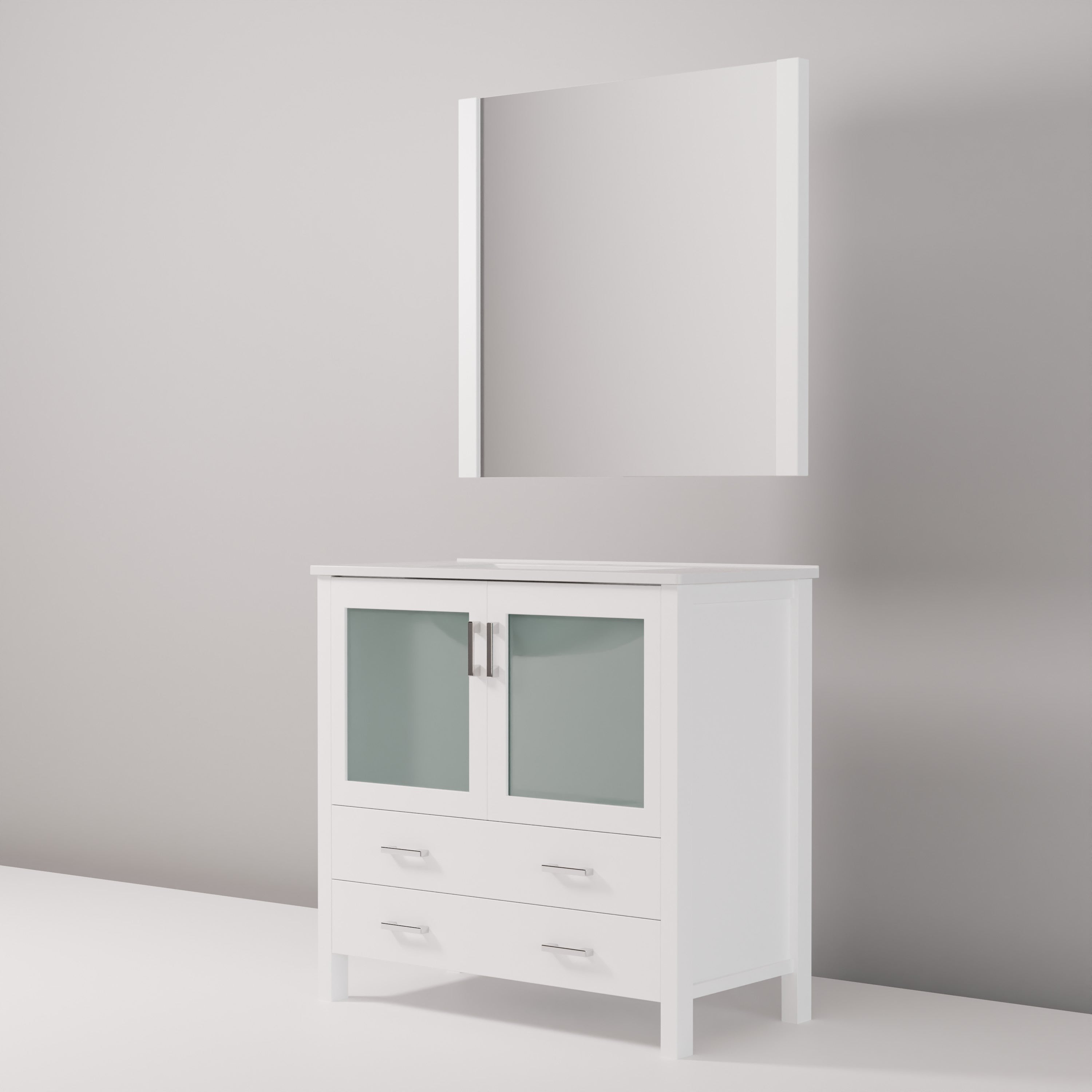 Volez 36 in W x 18.25 in D White Bath Vanity