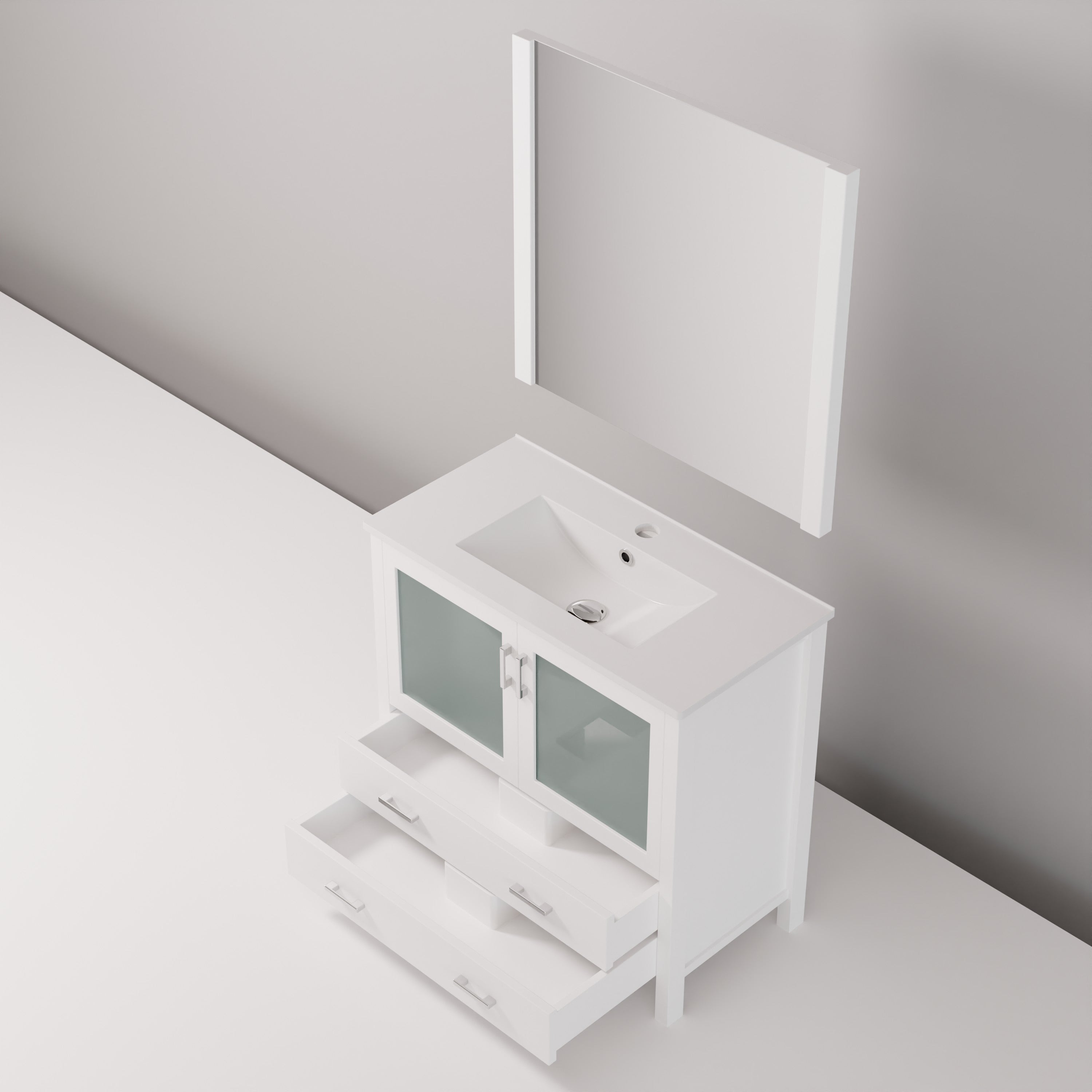 Volez 36 in W x 18.25 in D White Bath Vanity