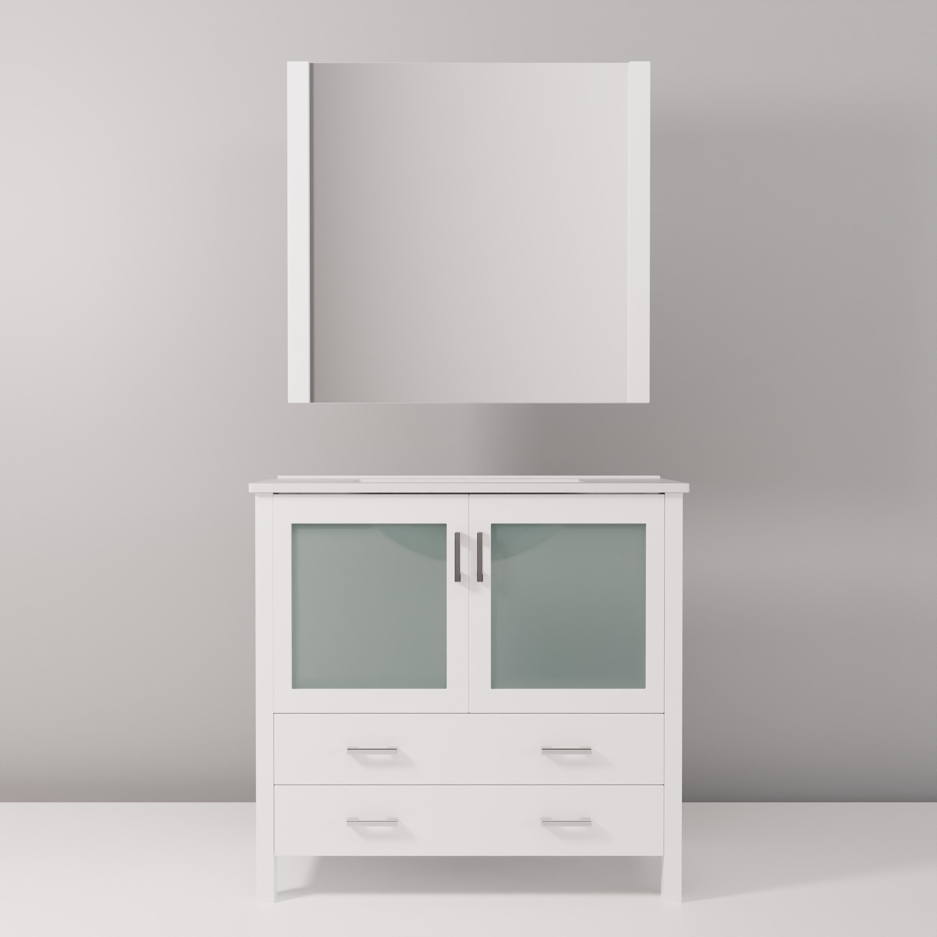 Volez 36 in W x 18.25 in D White Bath Vanity