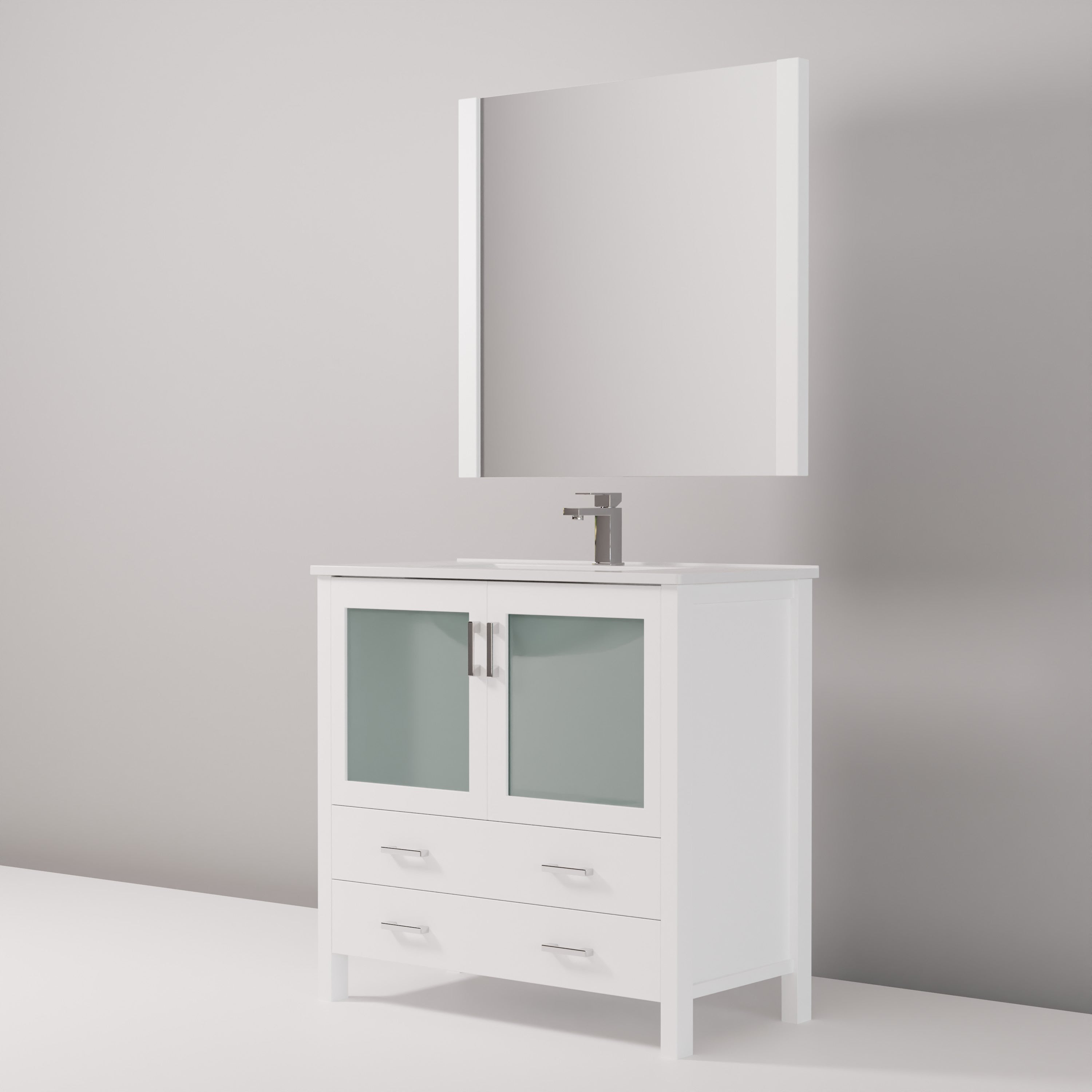 Volez 36 in W x 18.25 in D White Bath Vanity