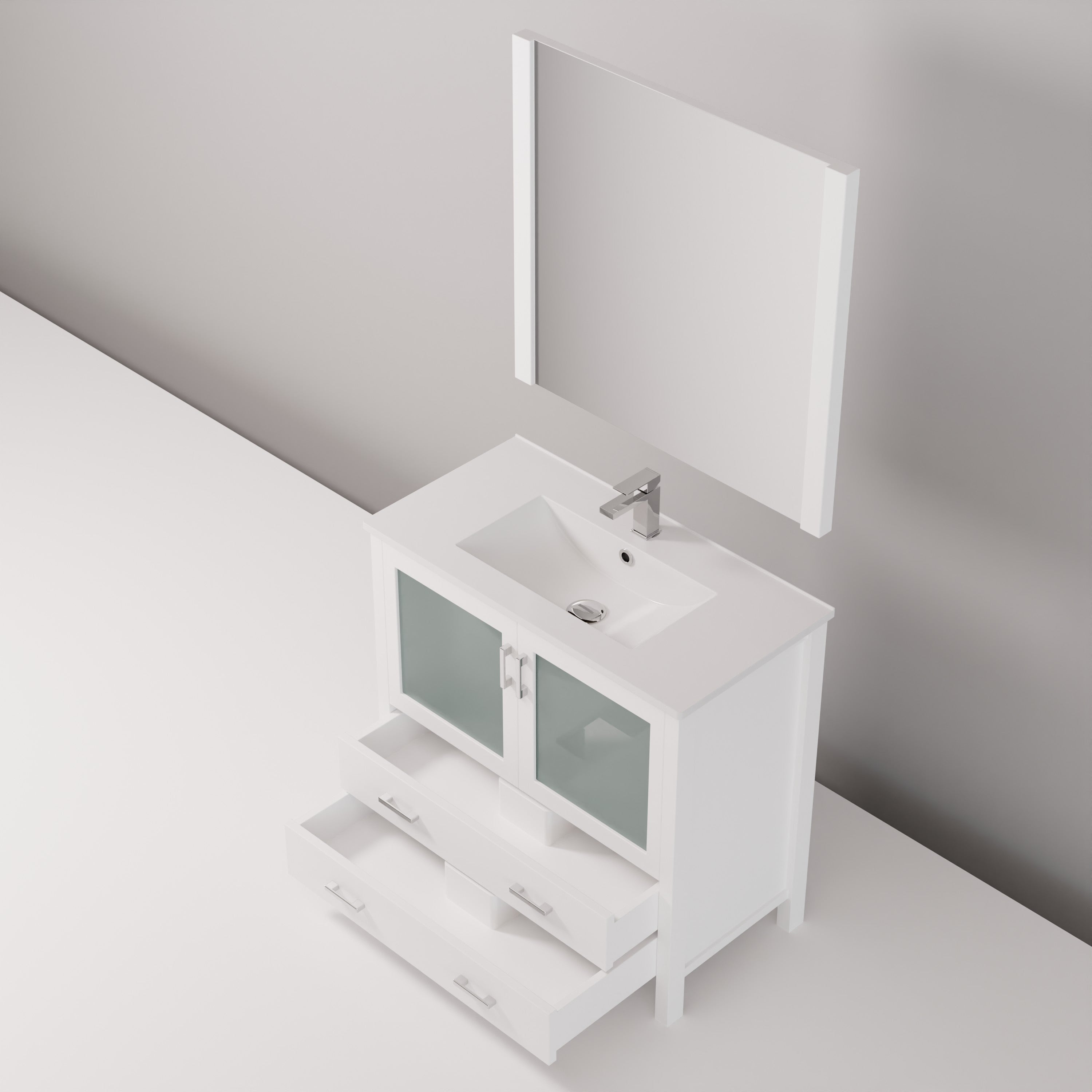 Volez 36 in W x 18.25 in D White Bath Vanity
