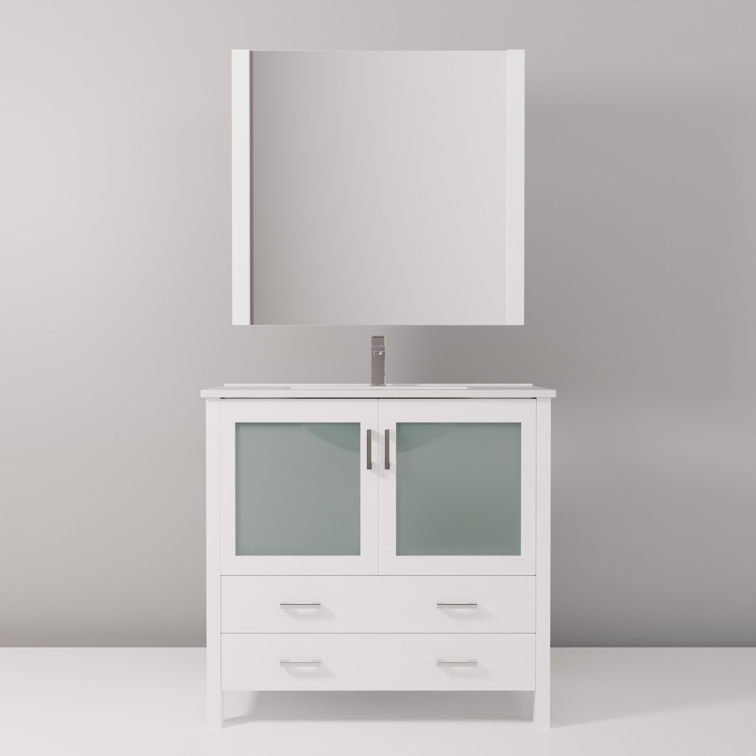 Volez 36 in W x 18.25 in D White Bath Vanity