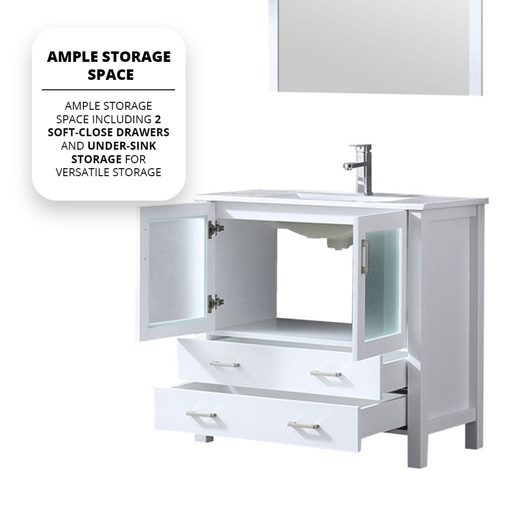 Volez 36 in W x 18.25 in D White Bath Vanity
