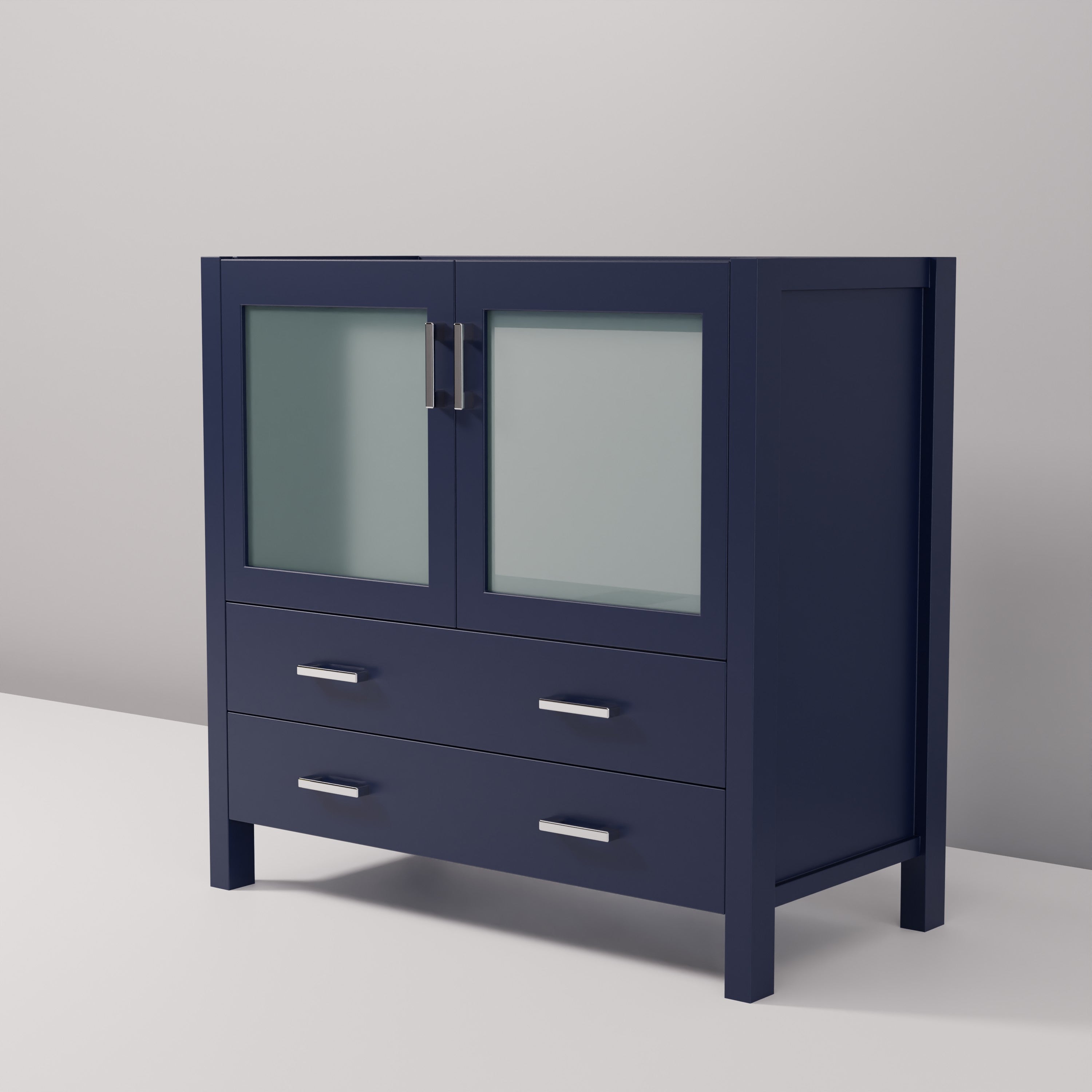 Volez 36 in W x 18.25 in D Navy Blue Bath Vanity
