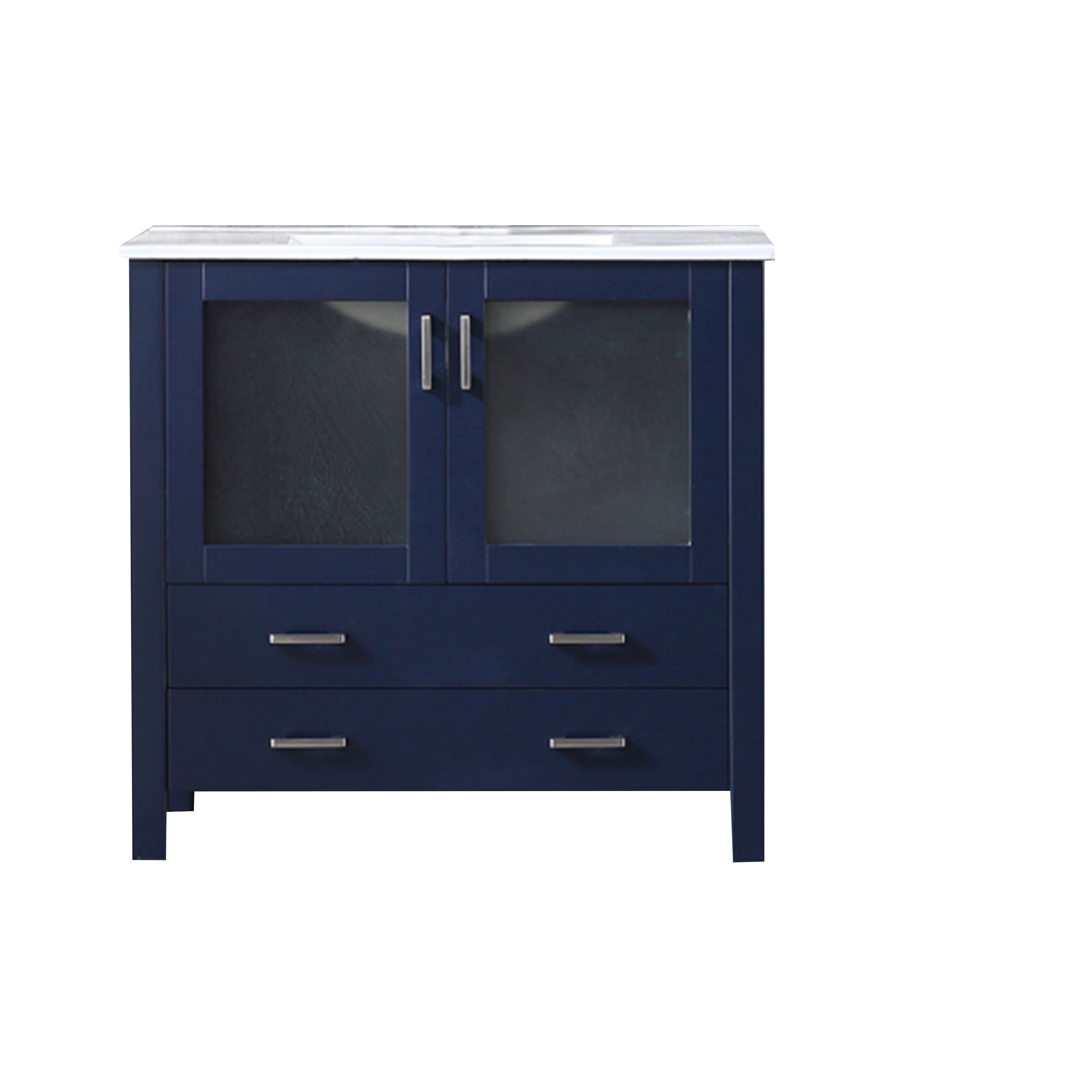 Volez 36 in W x 18.25 in D Navy Blue Bath Vanity