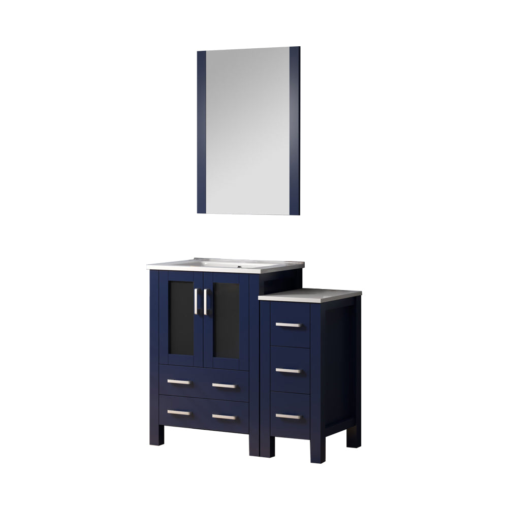 Volez 36 in W x 18.25 in D Navy Blue Bath Vanity