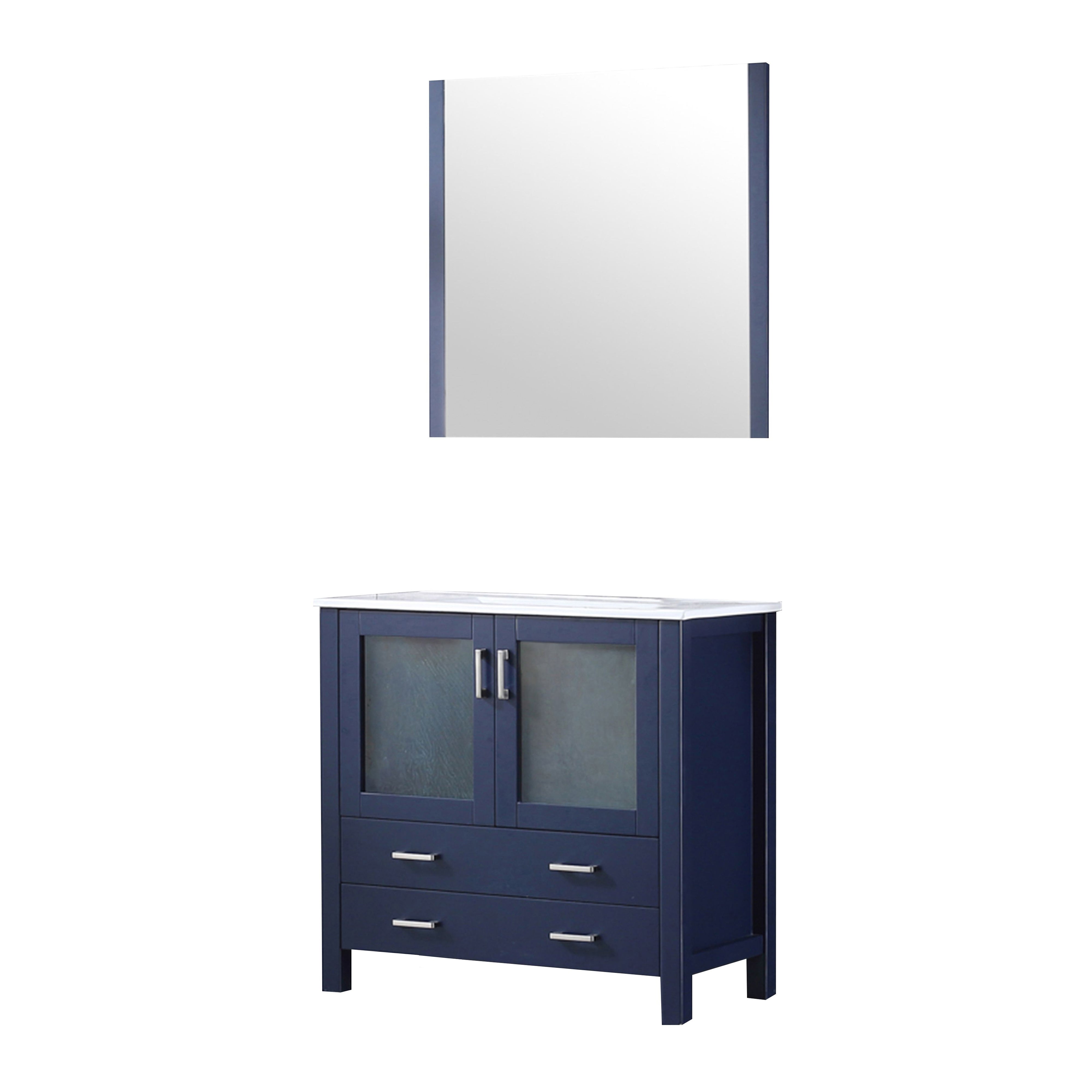 Volez 36 in W x 18.25 in D Navy Blue Bath Vanity
