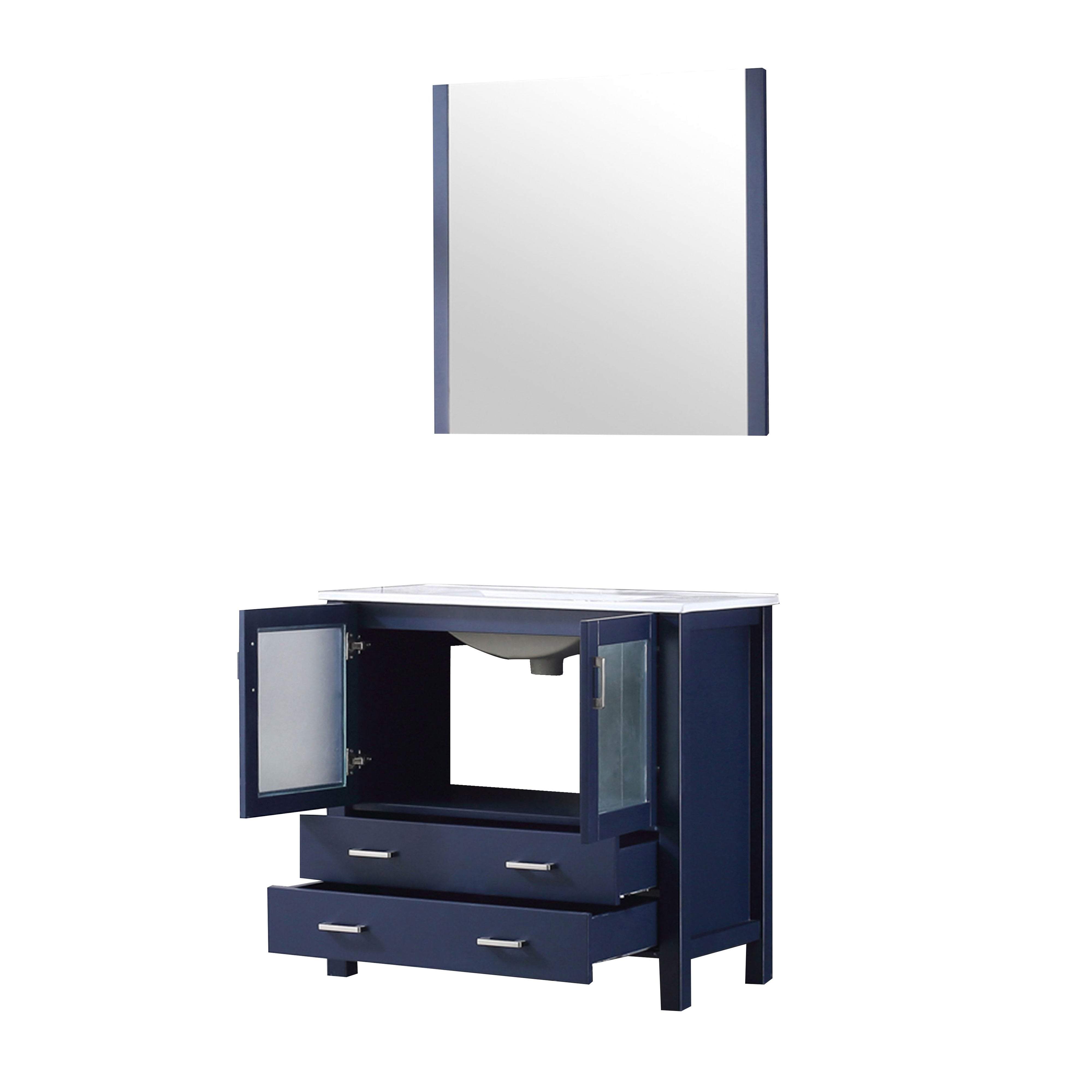 Volez 36 in W x 18.25 in D Navy Blue Bath Vanity
