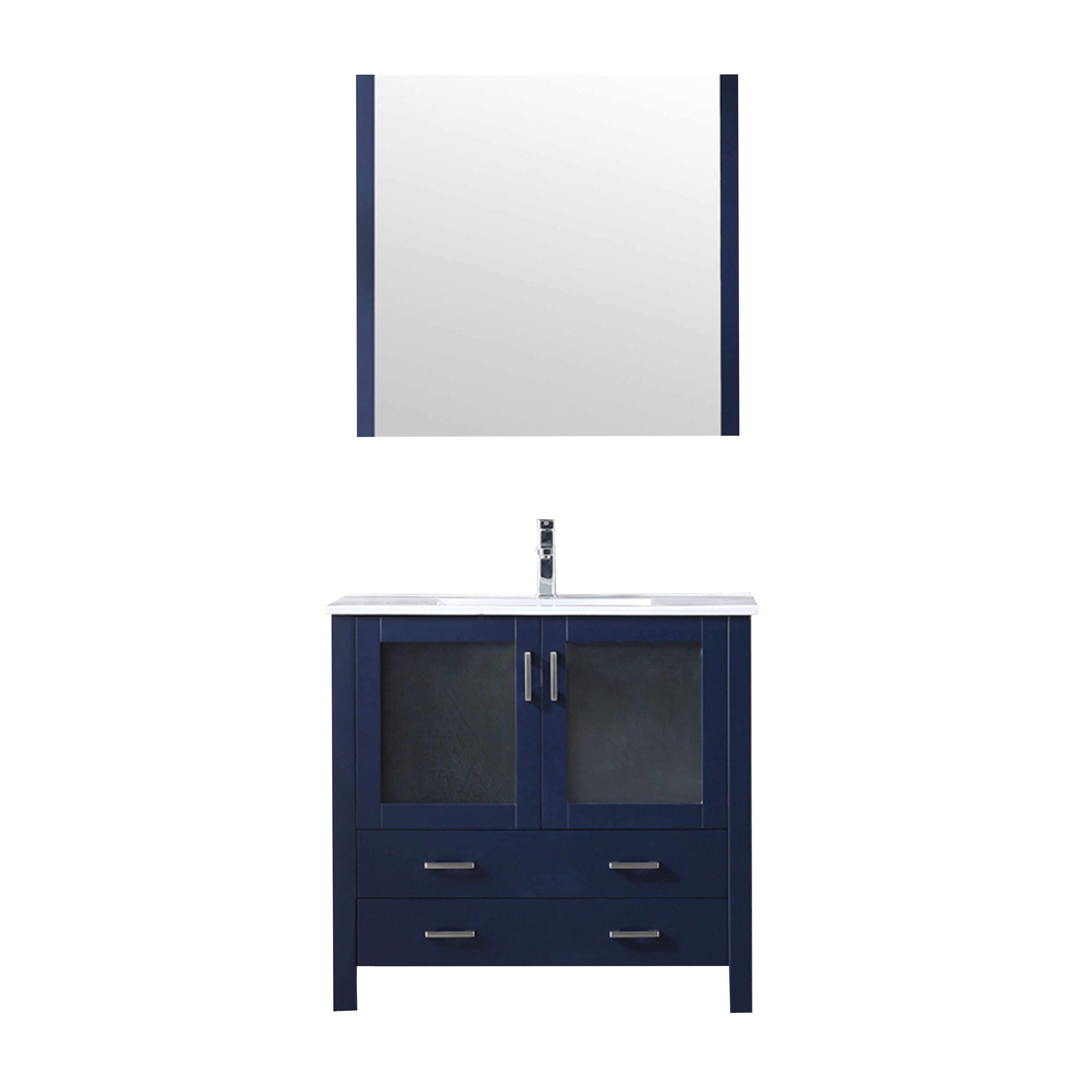 Volez 36 in W x 18.25 in D Navy Blue Bath Vanity