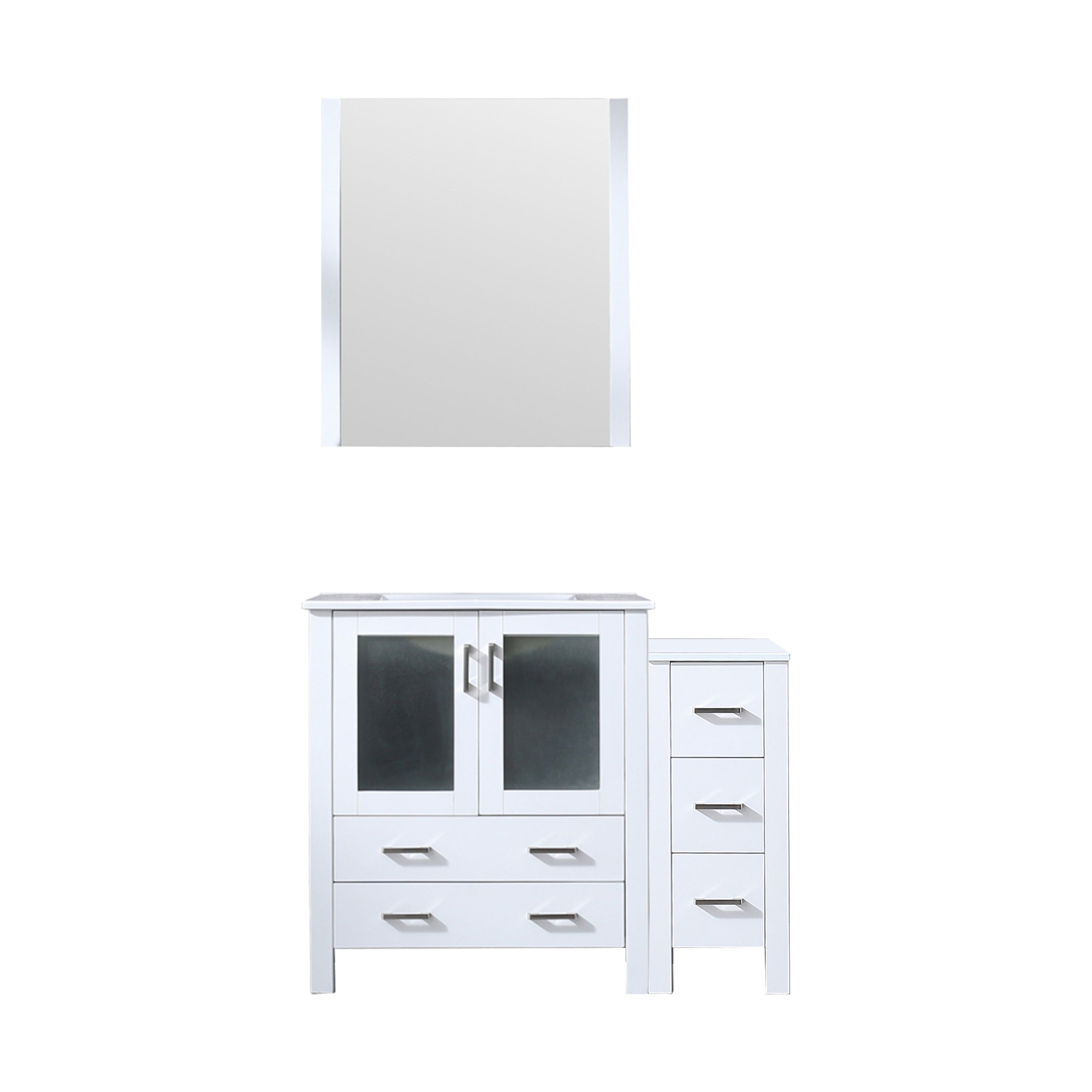 Volez 42 in W x 18.25 in D White Bath Vanity with Side Cabinet