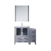 Volez 42 in W x 18.25 in D Dark Grey Bath Vanity with Side Cabinet