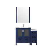 Volez 42 in W x 18.25 in D Navy Blue Bath Vanity with Side Cabinet