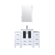 Volez 48 in W x 18.25 in D White Bath Vanity with Side Cabinets