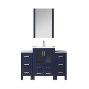 Volez 48 in W x 18.25 in D Navy Blue Bath Vanity with Side Cabinets
