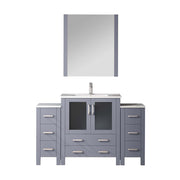 Volez 54 in W x 18.25 in D Dark Grey Bath Vanity with Side Cabinets