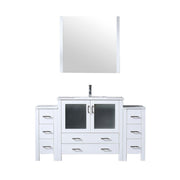 Volez 60 in W x 18.25 in D White Bath Vanity with Side Cabinets