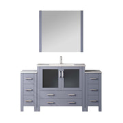 Volez 60 in W x 18.25 in D Dark Grey Bath Vanity with Side Cabinets