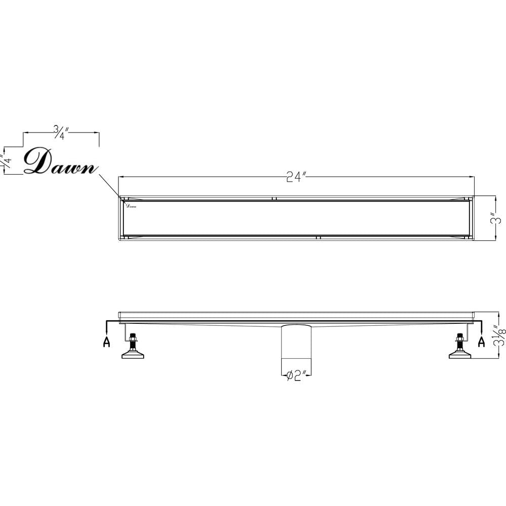 Dawn Volga River Series 24" Shower Drain LVA240304