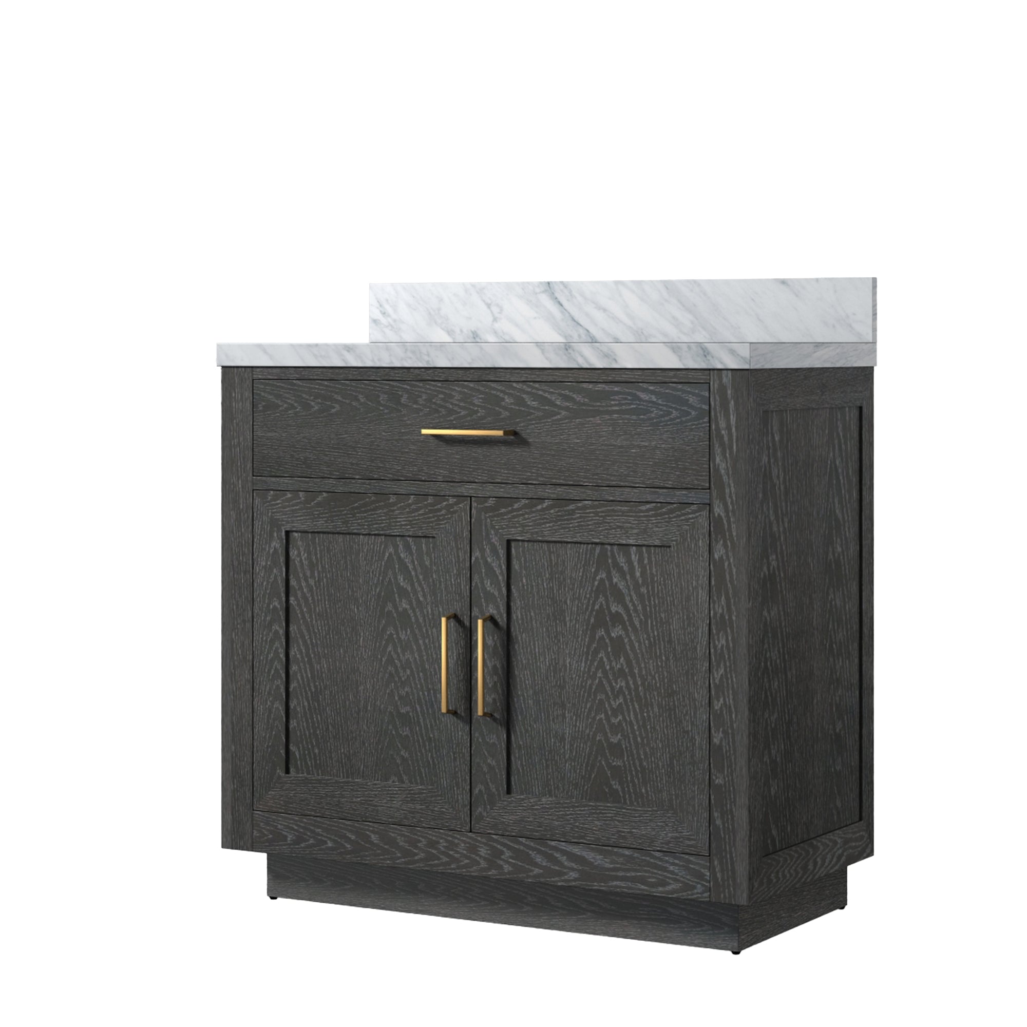 Abbey 36 in W x 22 in D Black Oak Single Bath Vanity