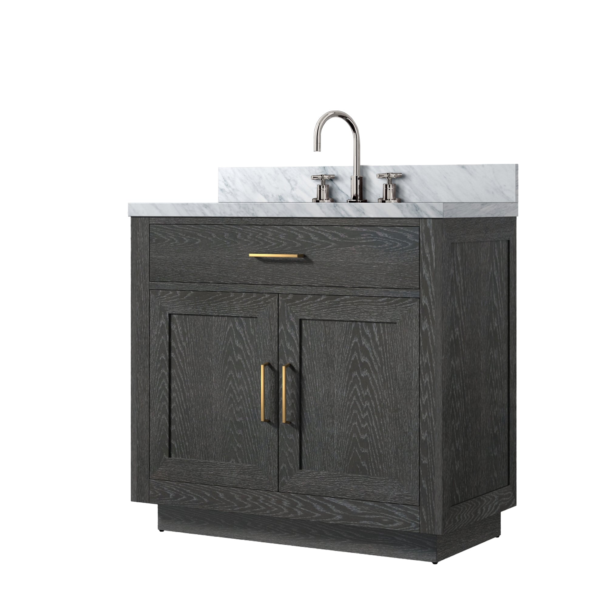 Abbey 36 in W x 22 in D Black Oak Single Bath Vanity