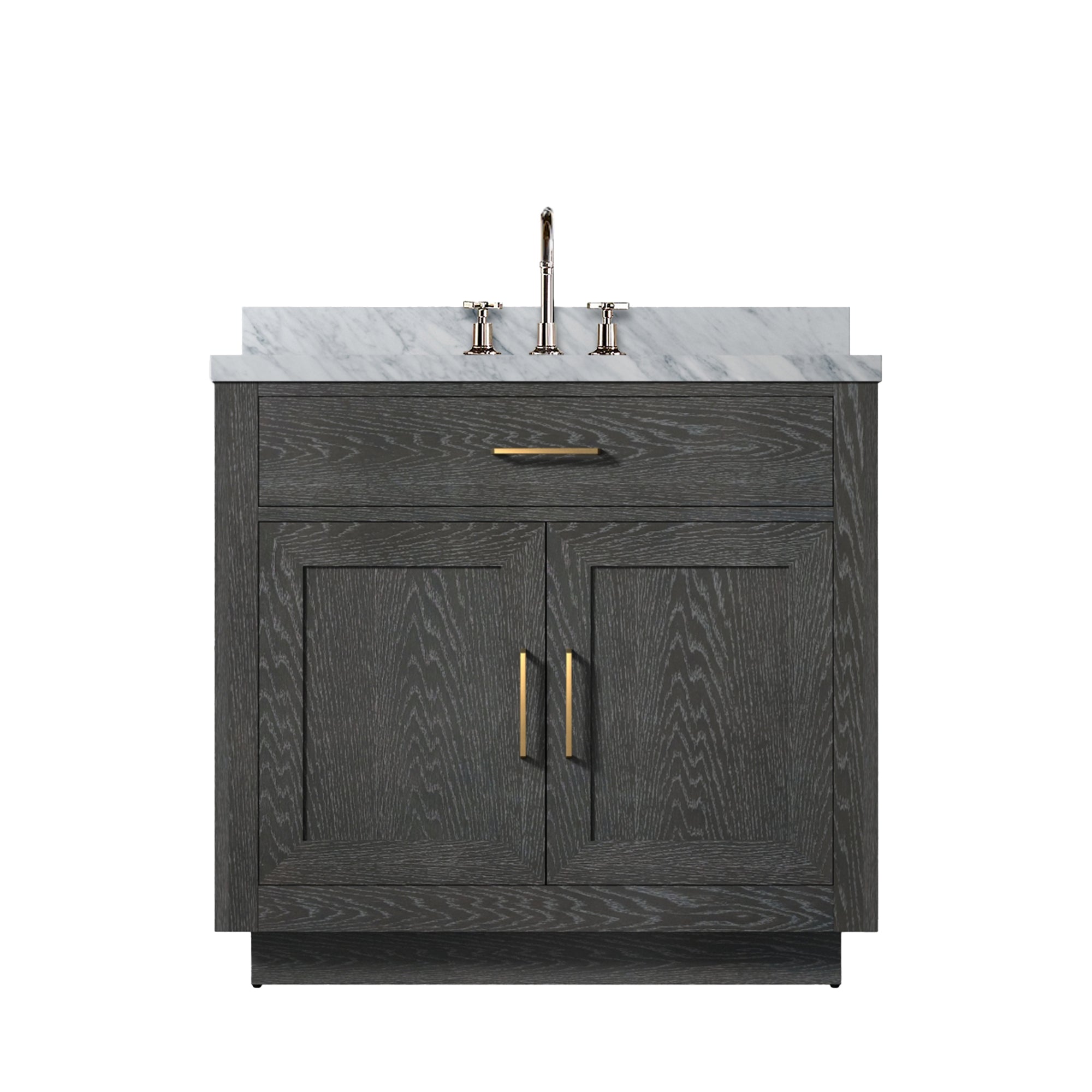 Abbey 36 in W x 22 in D Black Oak Single Bath Vanity