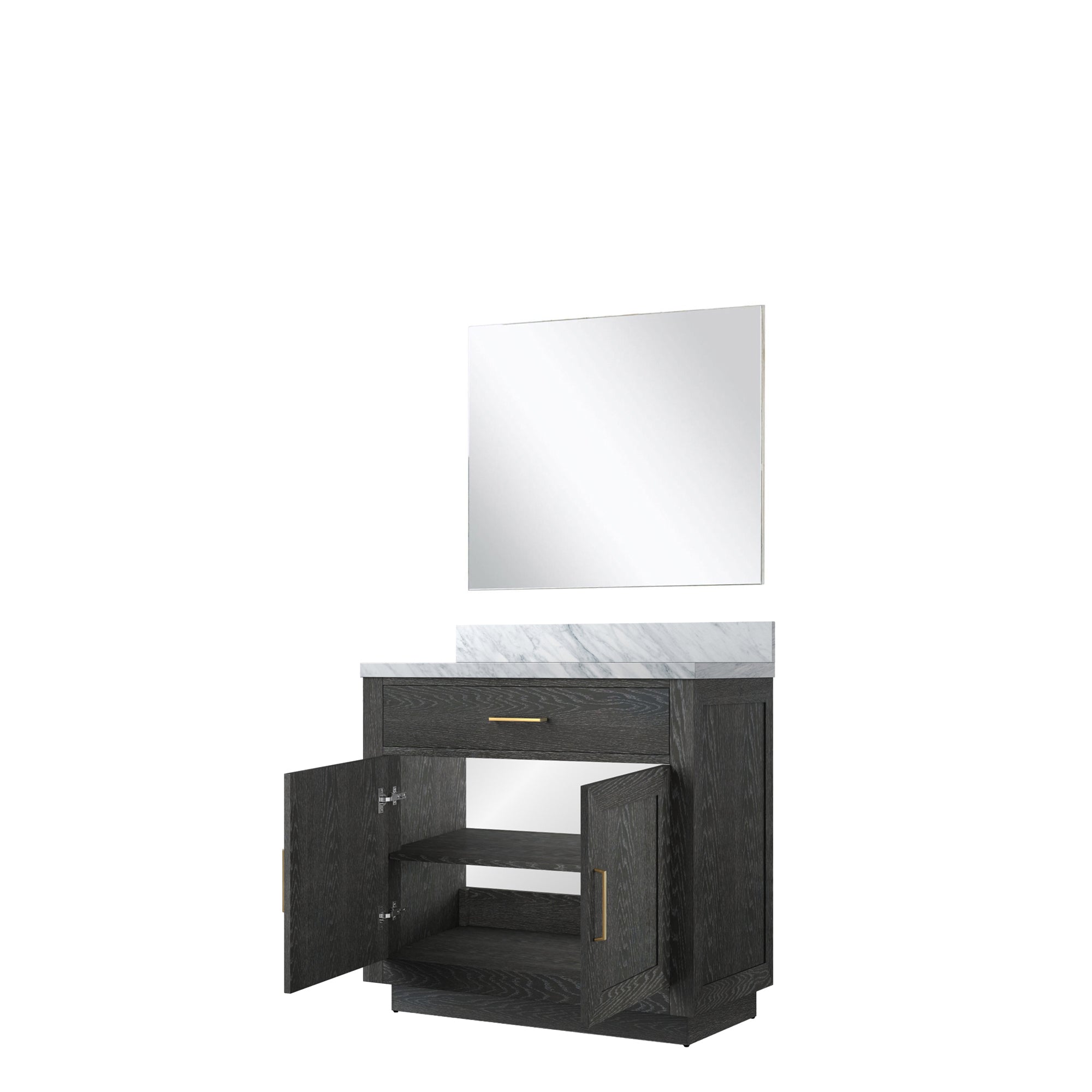 Abbey 36 in W x 22 in D Black Oak Single Bath Vanity