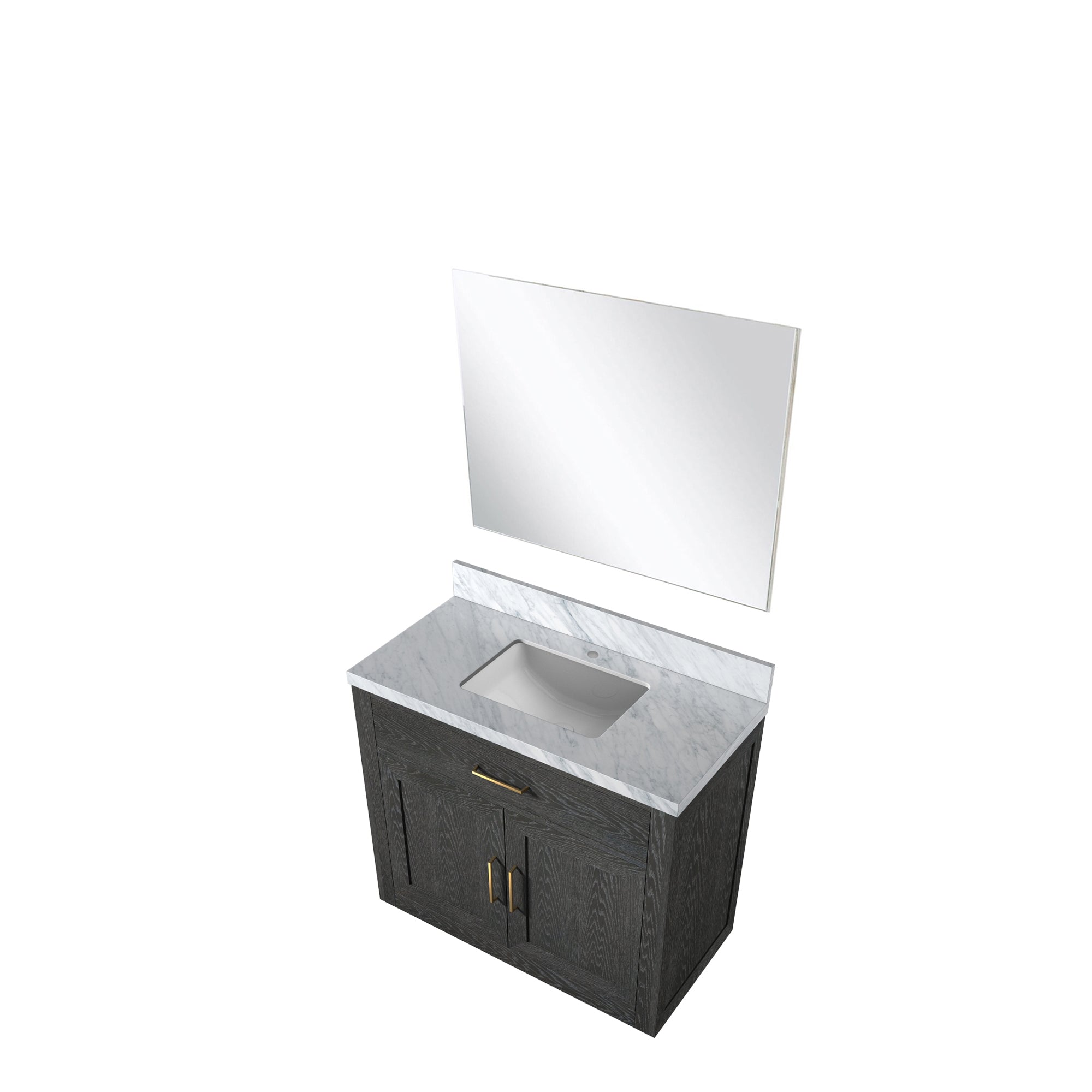 Abbey 36 in W x 22 in D Black Oak Single Bath Vanity